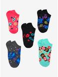 Disney Lilo & Stitch Floral Character No-Show Socks 5 Pair, , alternate