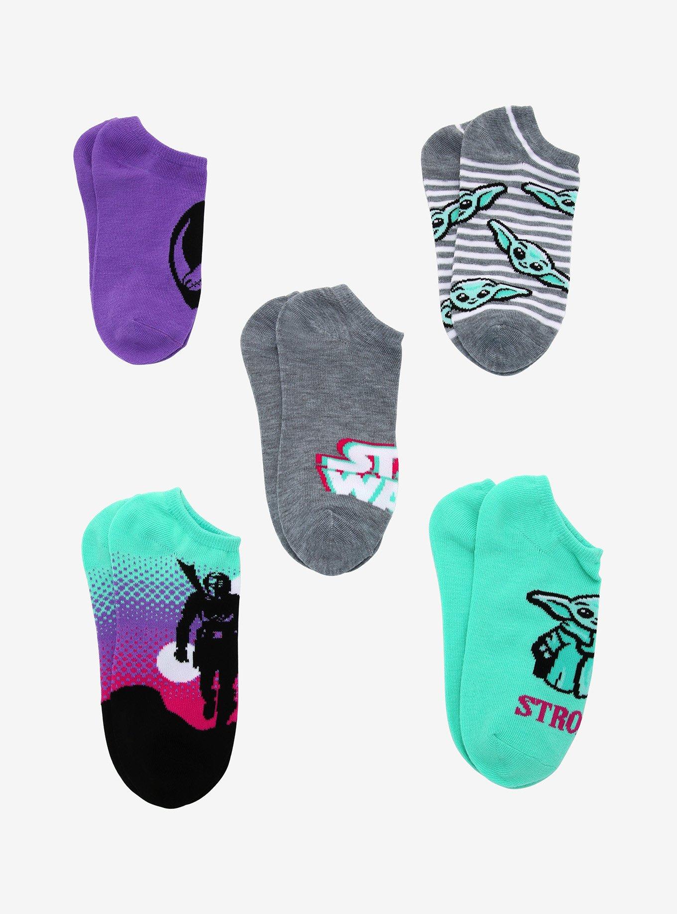 Star Wars The Mandalorian No-Show Socks 5 Pair, , alternate