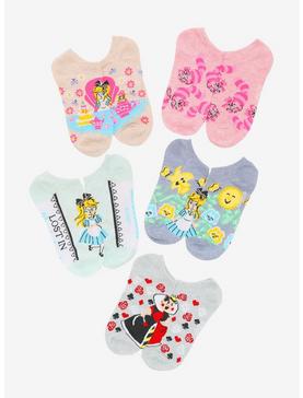 Disney Alice In Wonderland No-Show Socks 5 Pair, , hi-res