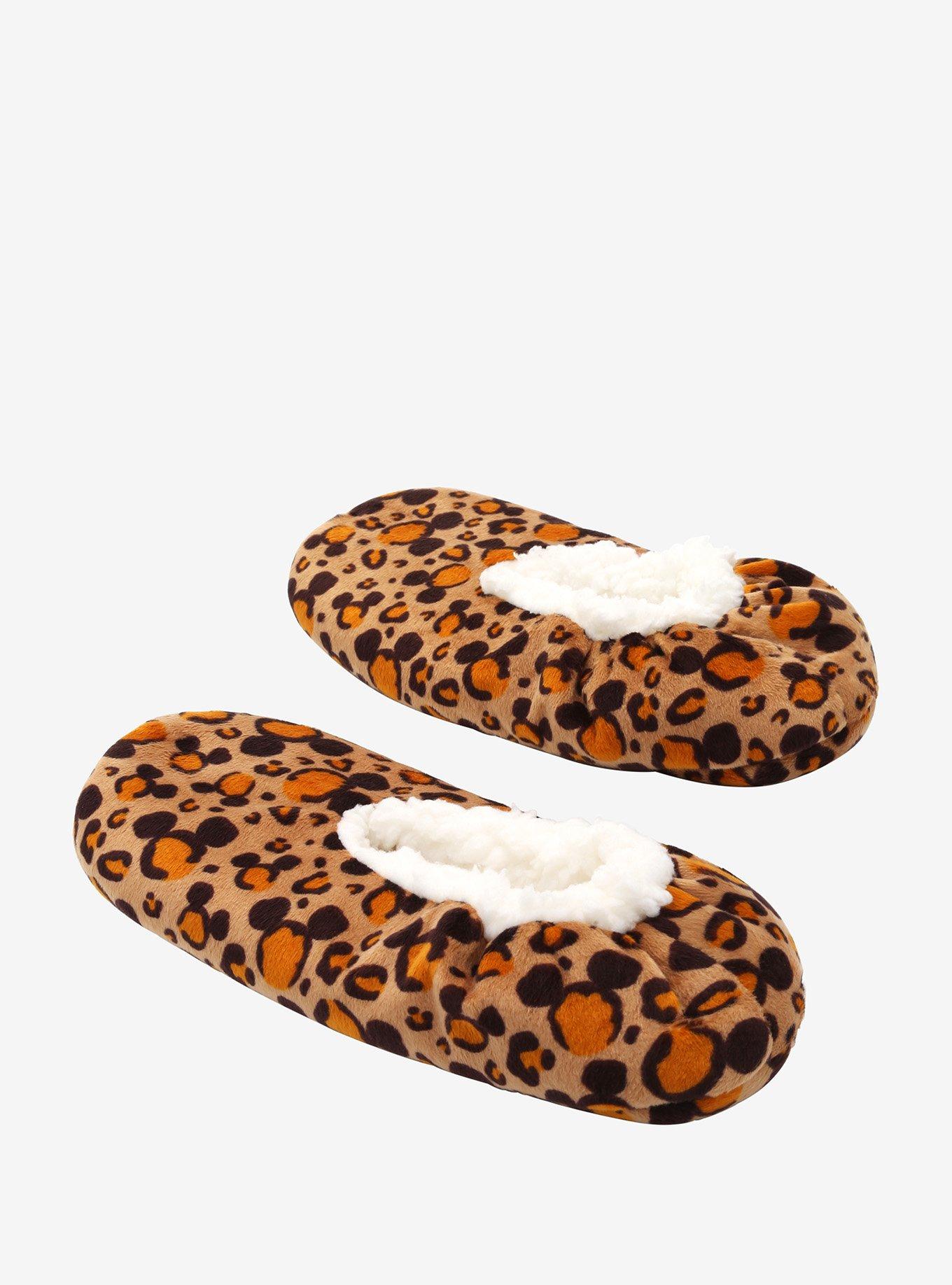 Disney Mickey Mouse Leopard Cozy Slippers, , alternate