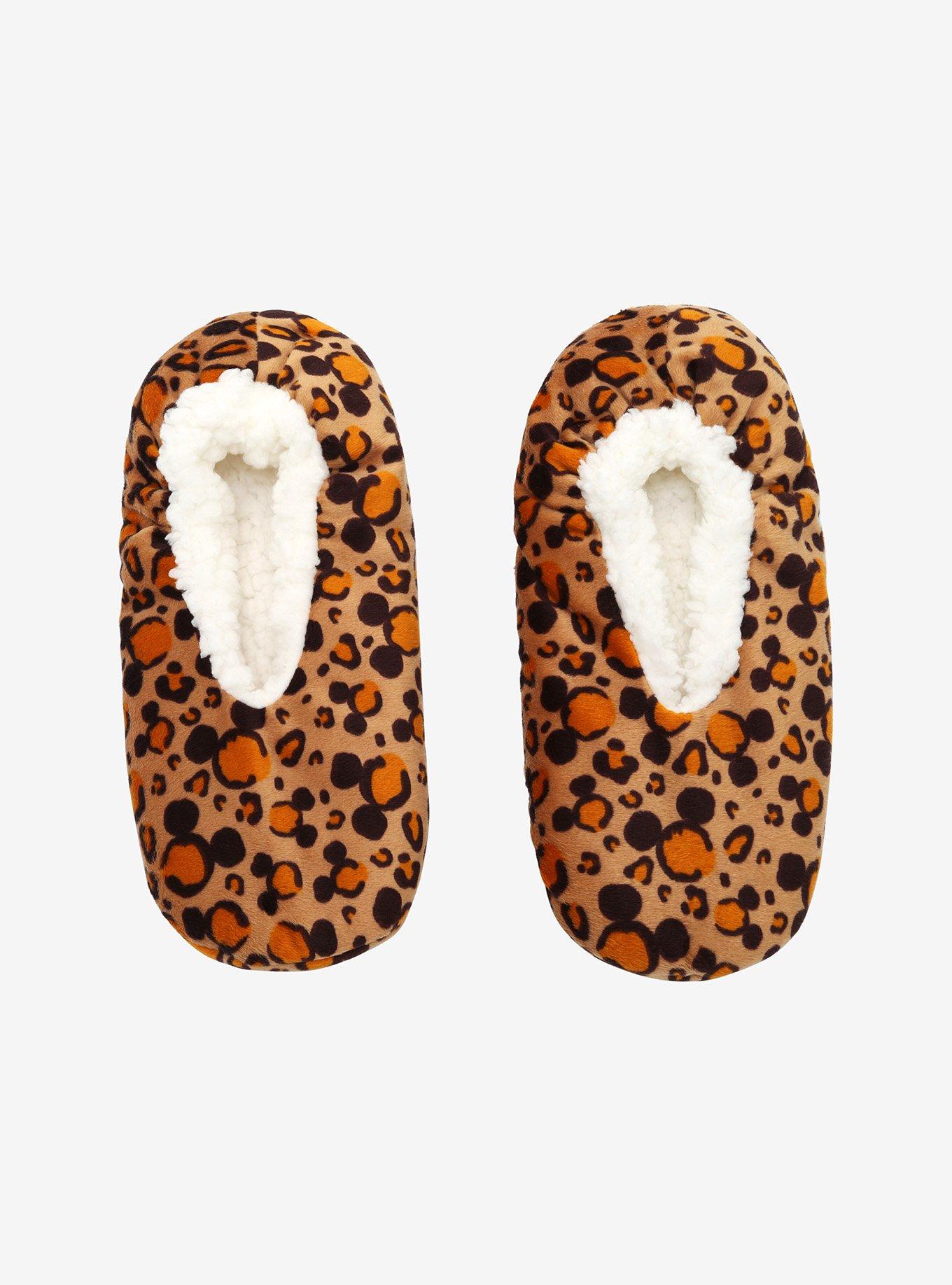 Disney Mickey Mouse Leopard Cozy Slippers, , alternate