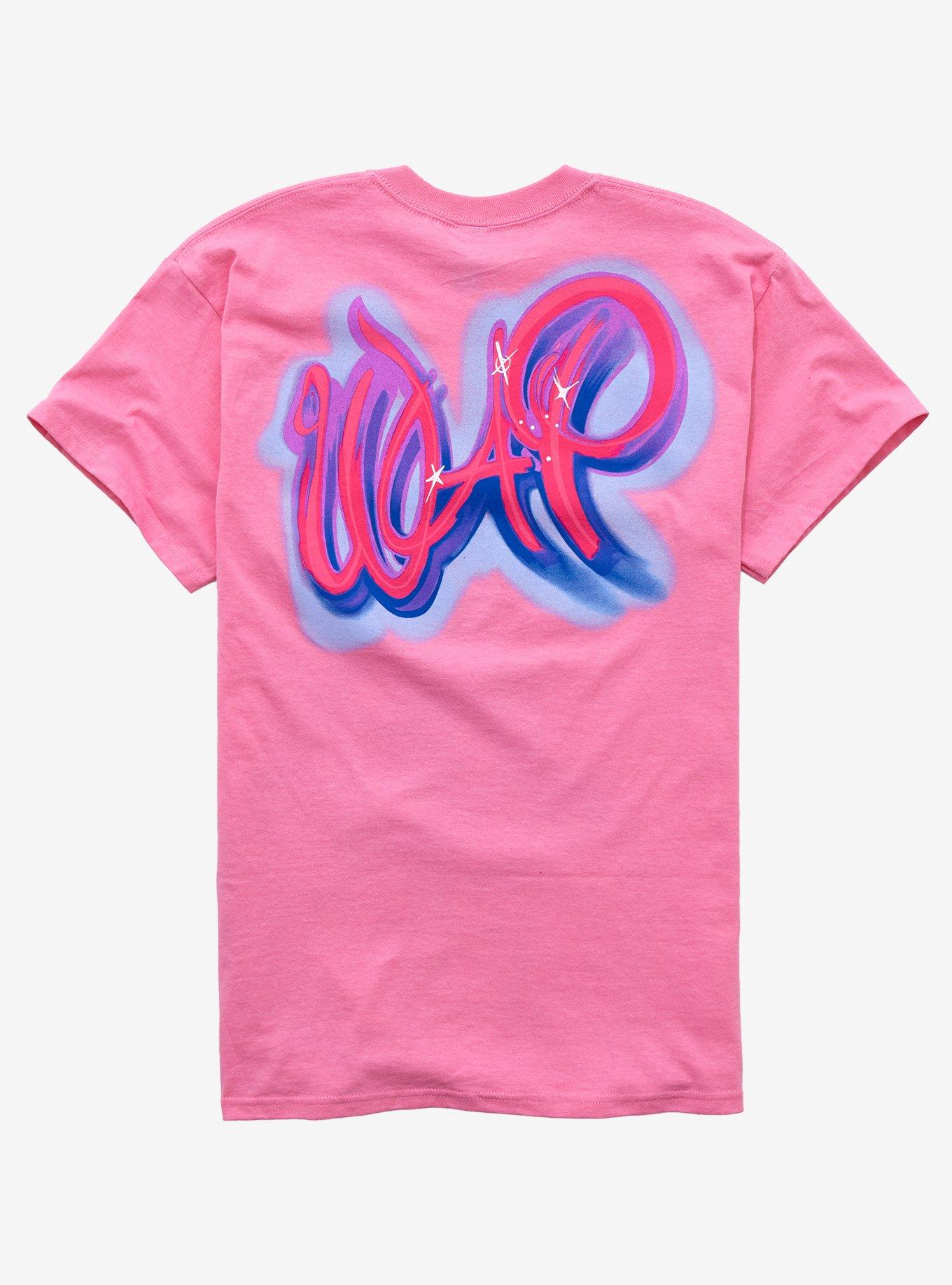 Cardi B Megan Thee Stallion WAP Airbrush T-Shirt, PINK, alternate