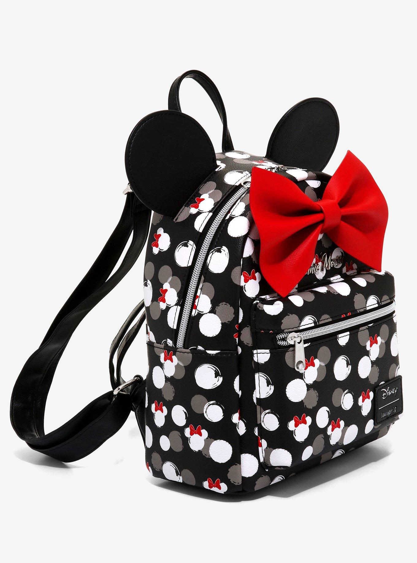 Loungefly Disney Minnie Mouse White Heads Mini Backpack, , alternate