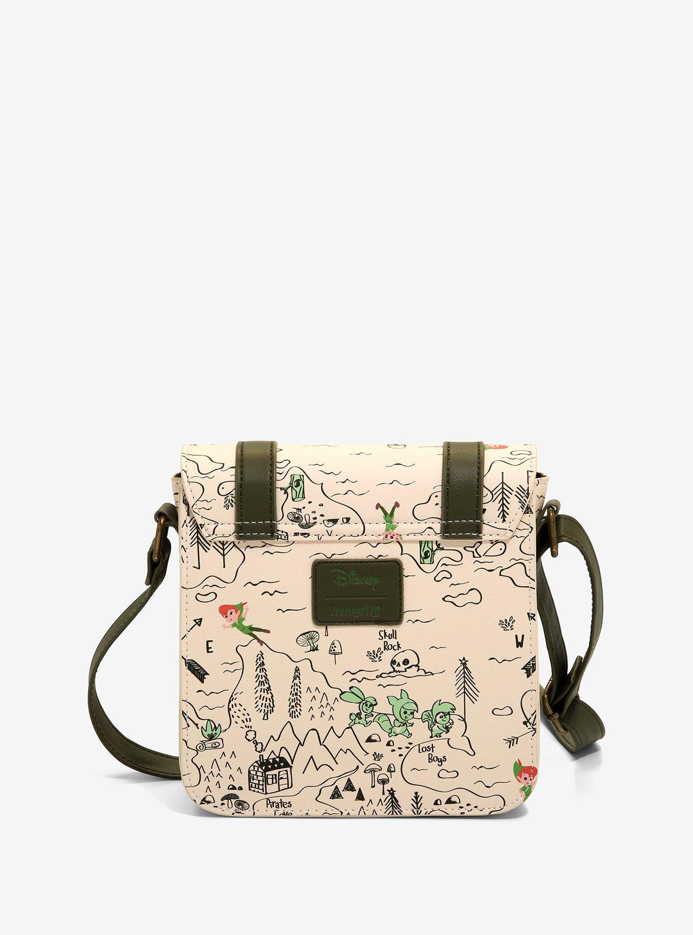 Loungefly Disney Peter Pan Never Land Doodle Map Crossbody Bag, , alternate