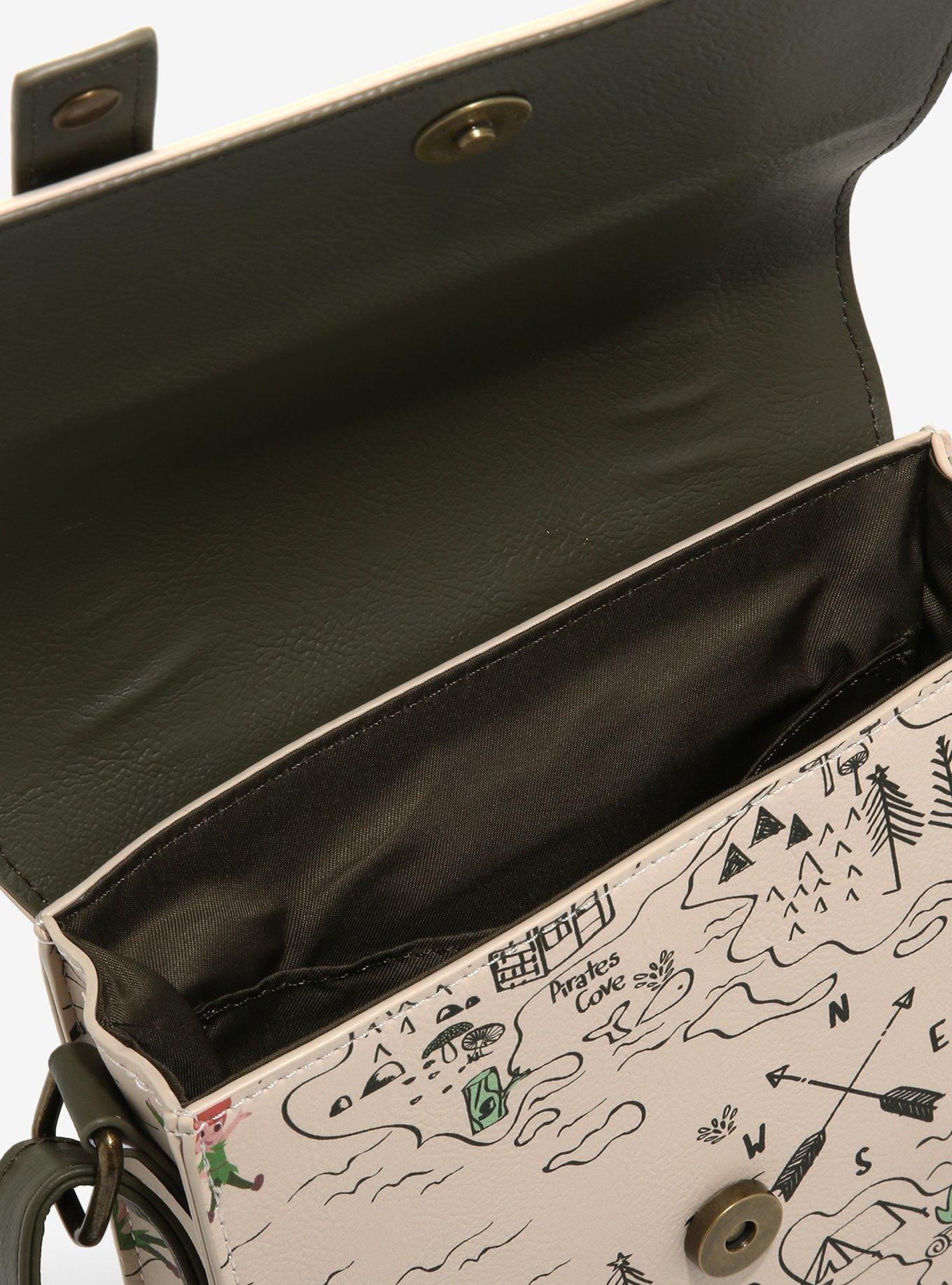 Loungefly Disney Peter Pan Never Land Doodle Map Crossbody Bag, , alternate