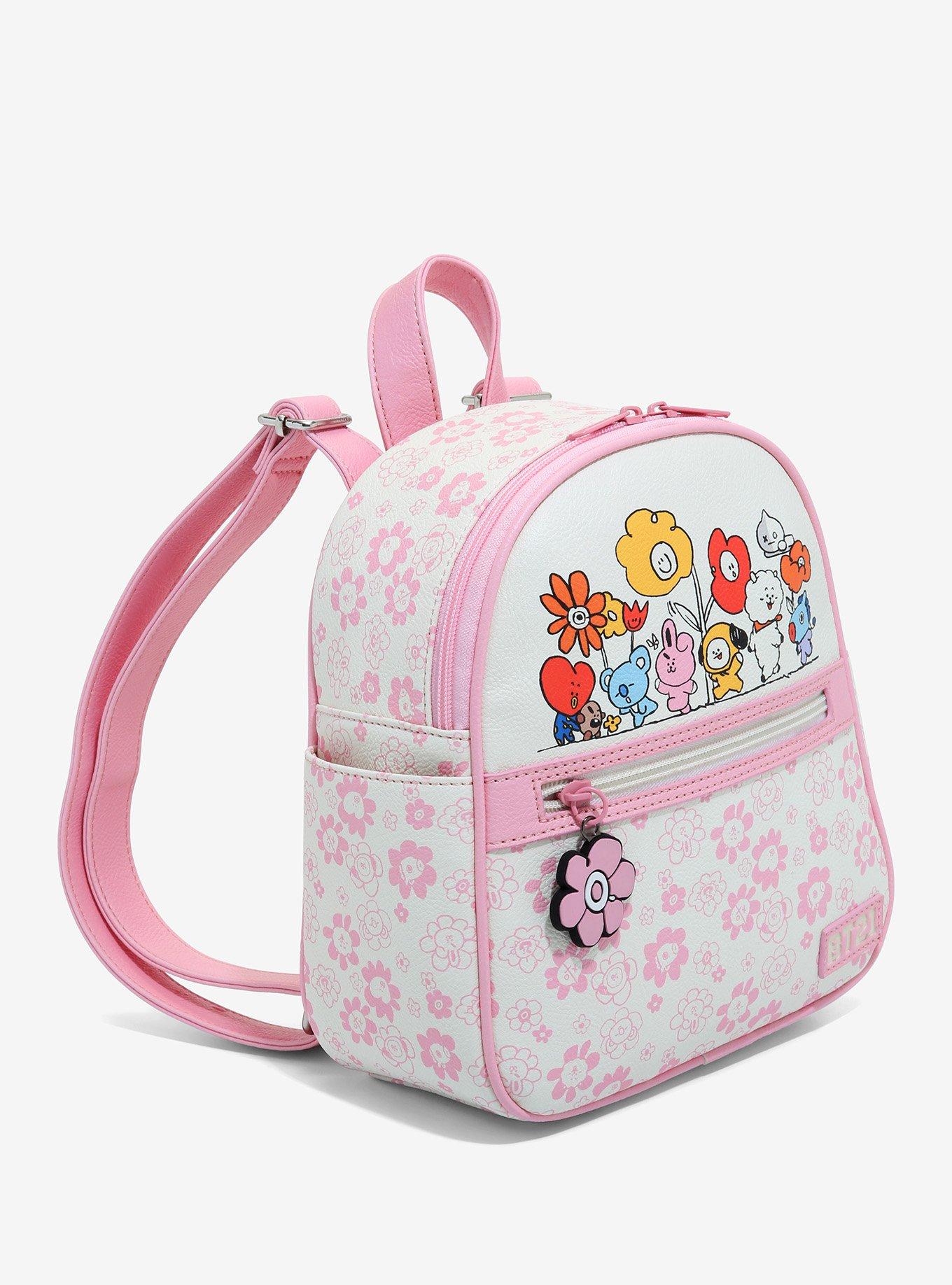 BT21 Flowers Pink & Cream Mini Backpack, , alternate