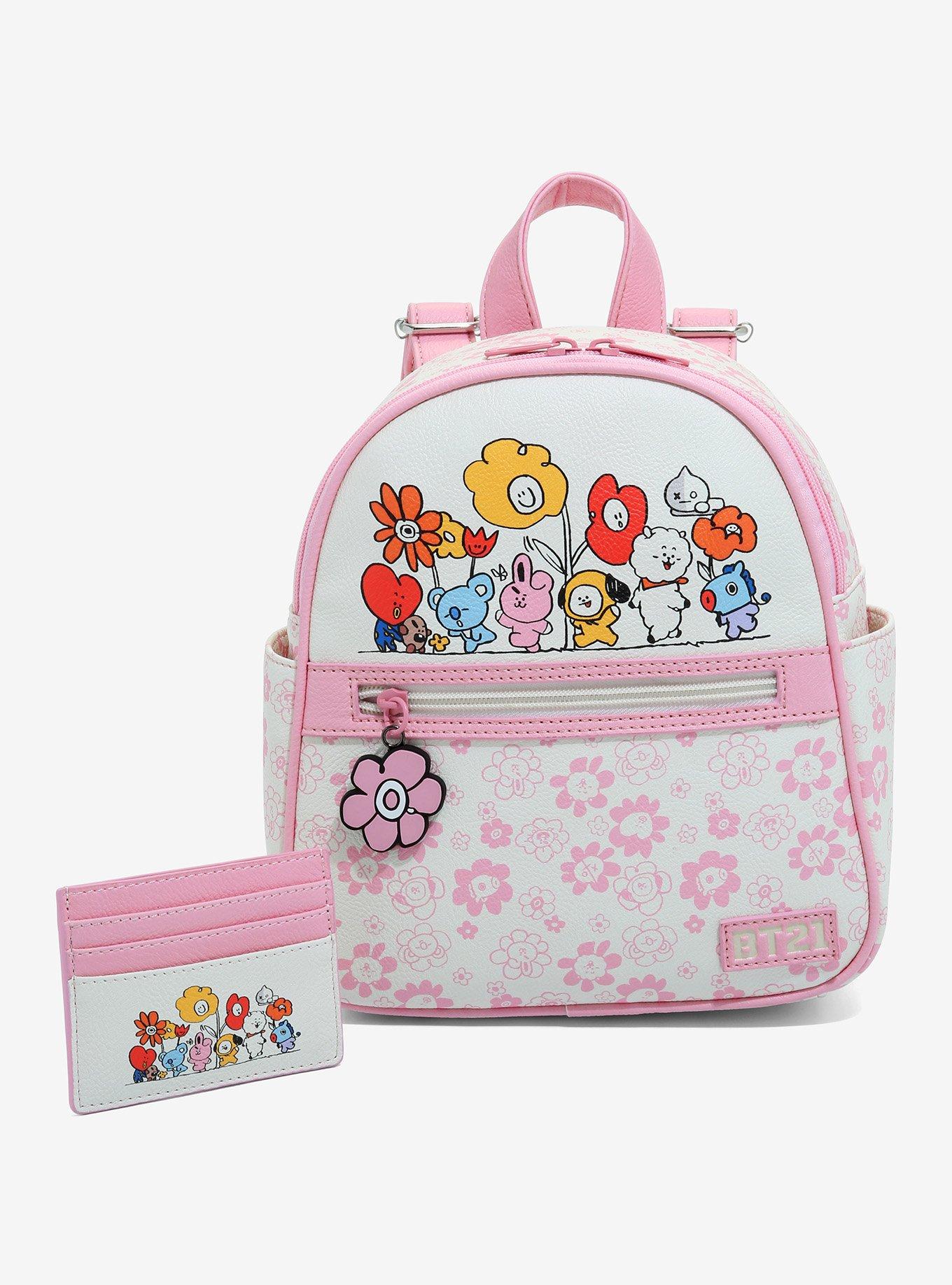 BT21 Flowers Pink & Cream Mini Backpack, , alternate