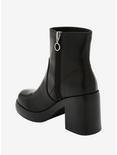 Black O-Ring Zipper Heeled Boots, MULTI, alternate