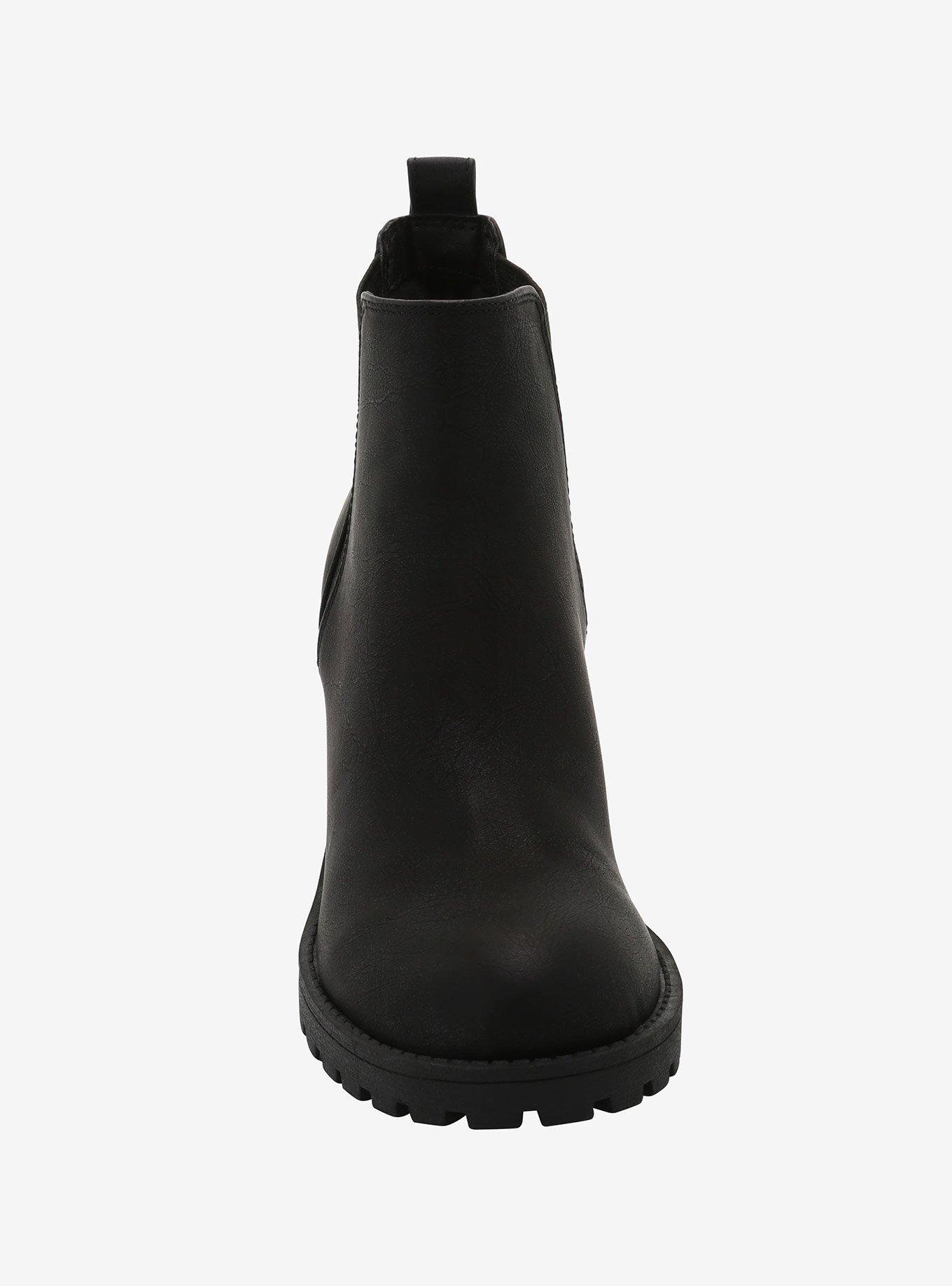 Black Slip-On Heeled Ankle Boots, MULTI, alternate