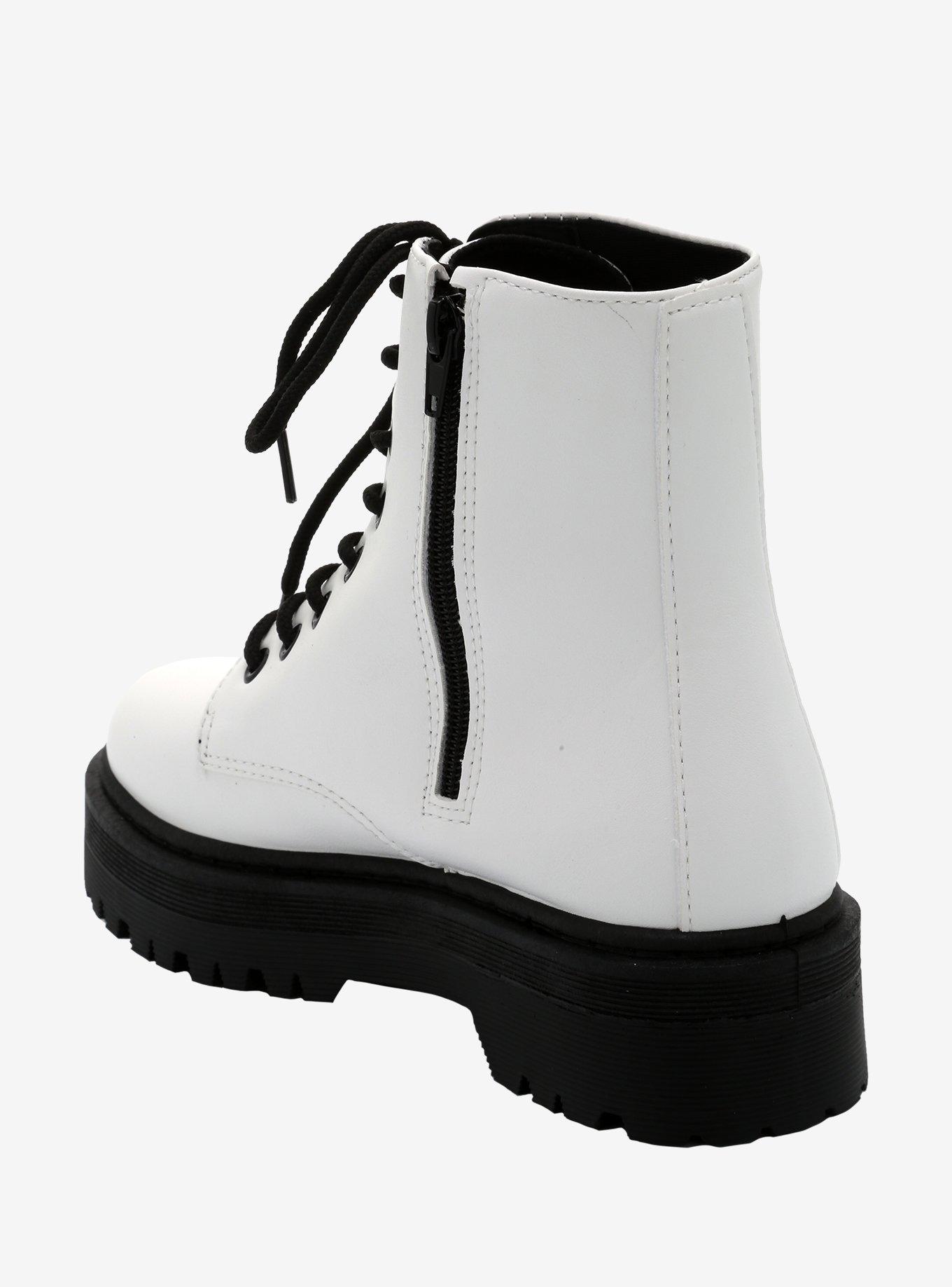 White & Black Combat Boots, MULTI, alternate