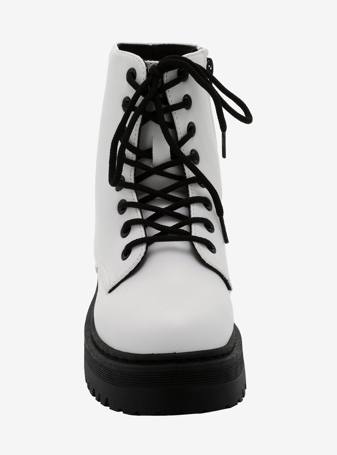 White & Black Combat Boots, MULTI, alternate