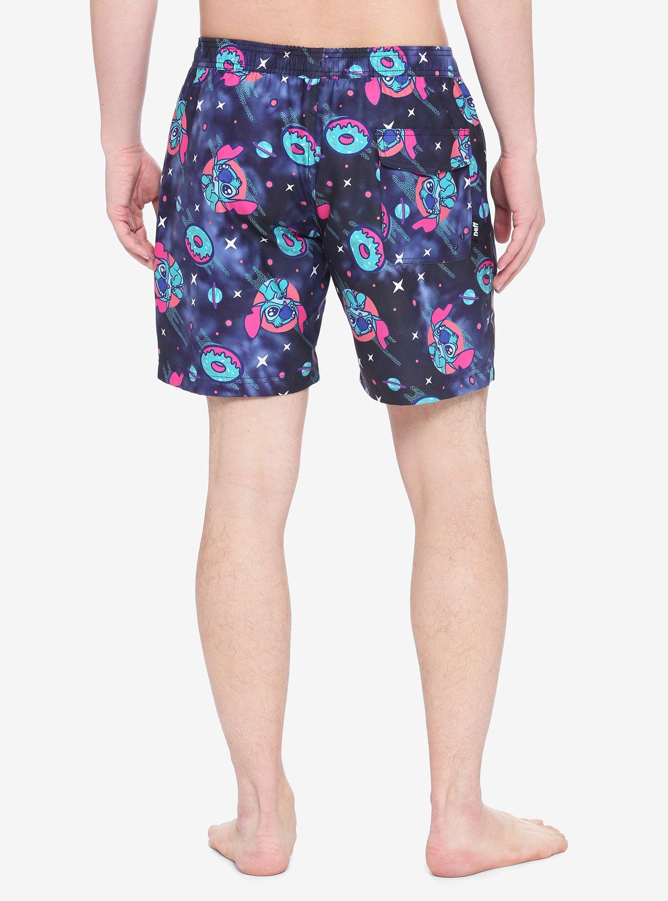 Neff X Disney Lilo & Stitch Galaxy Stitch Donut Swim Trunks, MULTI, alternate