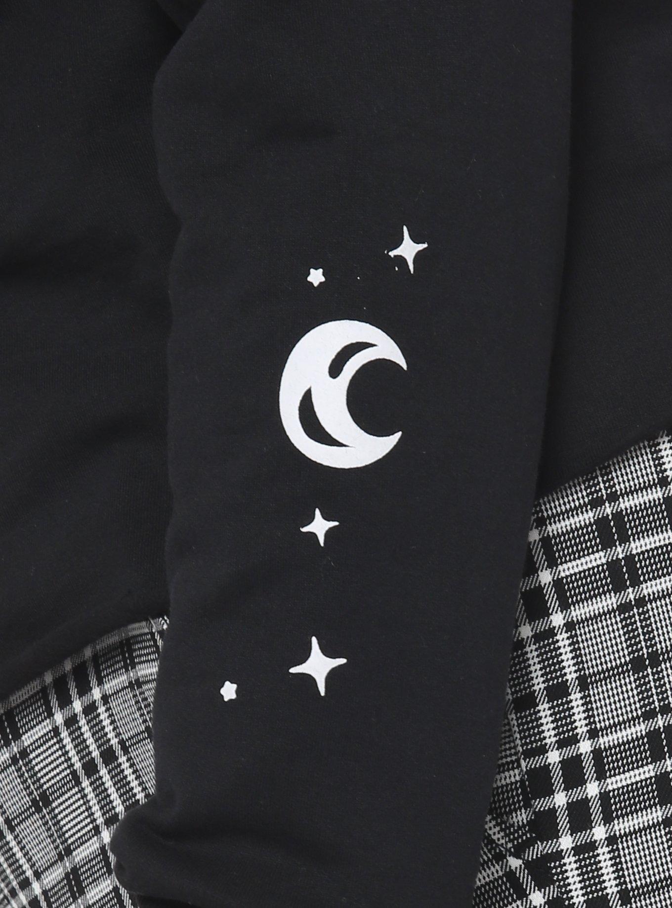 Purple Rose Coffin Girls Crop Hoodie Plus Hoodie, BLACK, alternate