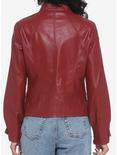 Burgundy Faux Leather Girls Jacket, MULTI, alternate