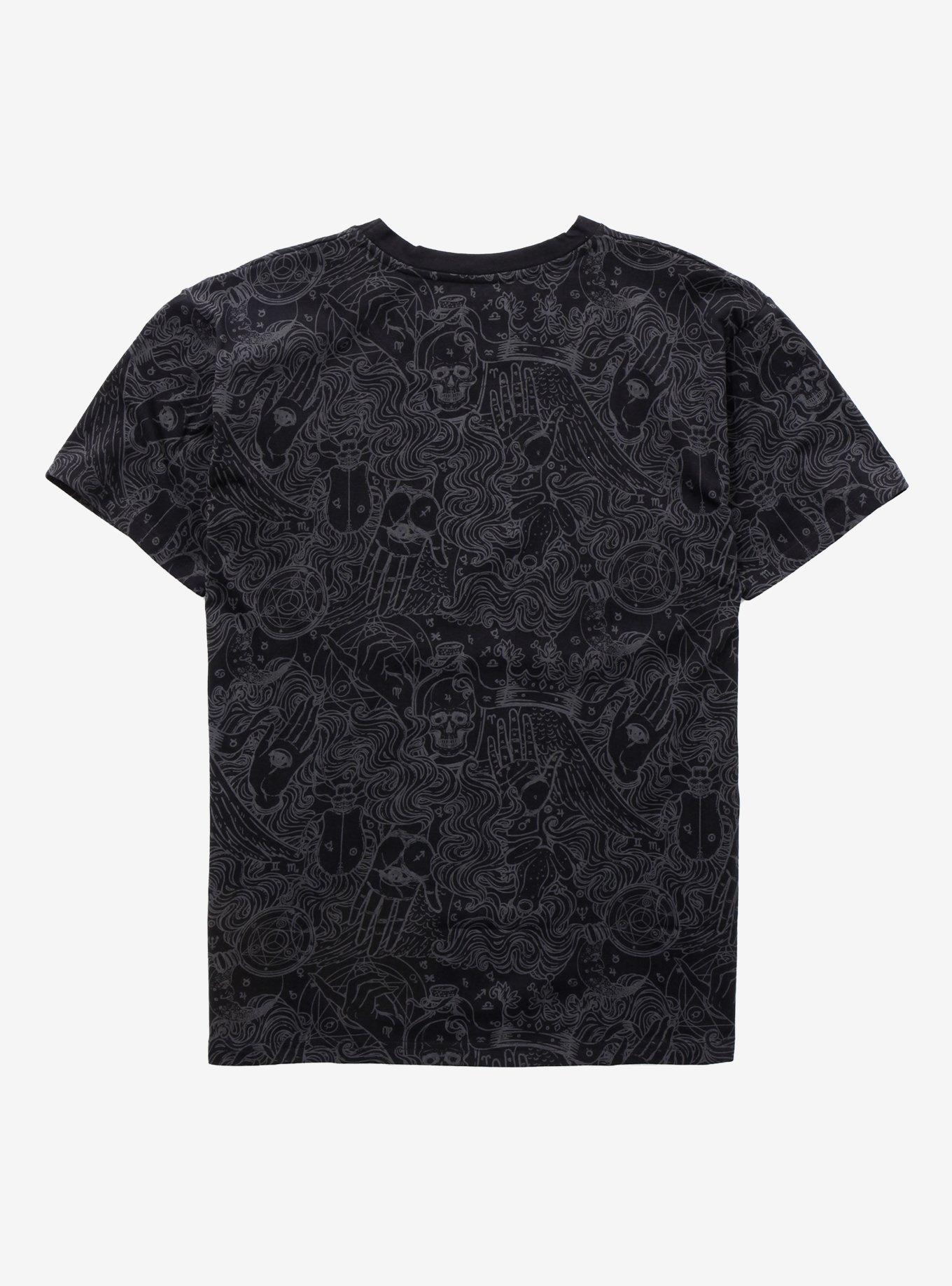 Alchemy Swirls Black & Grey T-Shirt, BLACK, alternate