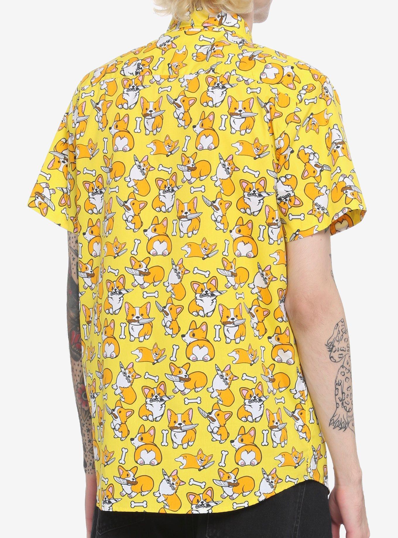 Corgi & Knife Woven Button-Up, MULTI, alternate