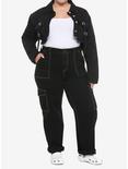 Cargo Girls Crop Jacket Plus Size, BLACK, alternate