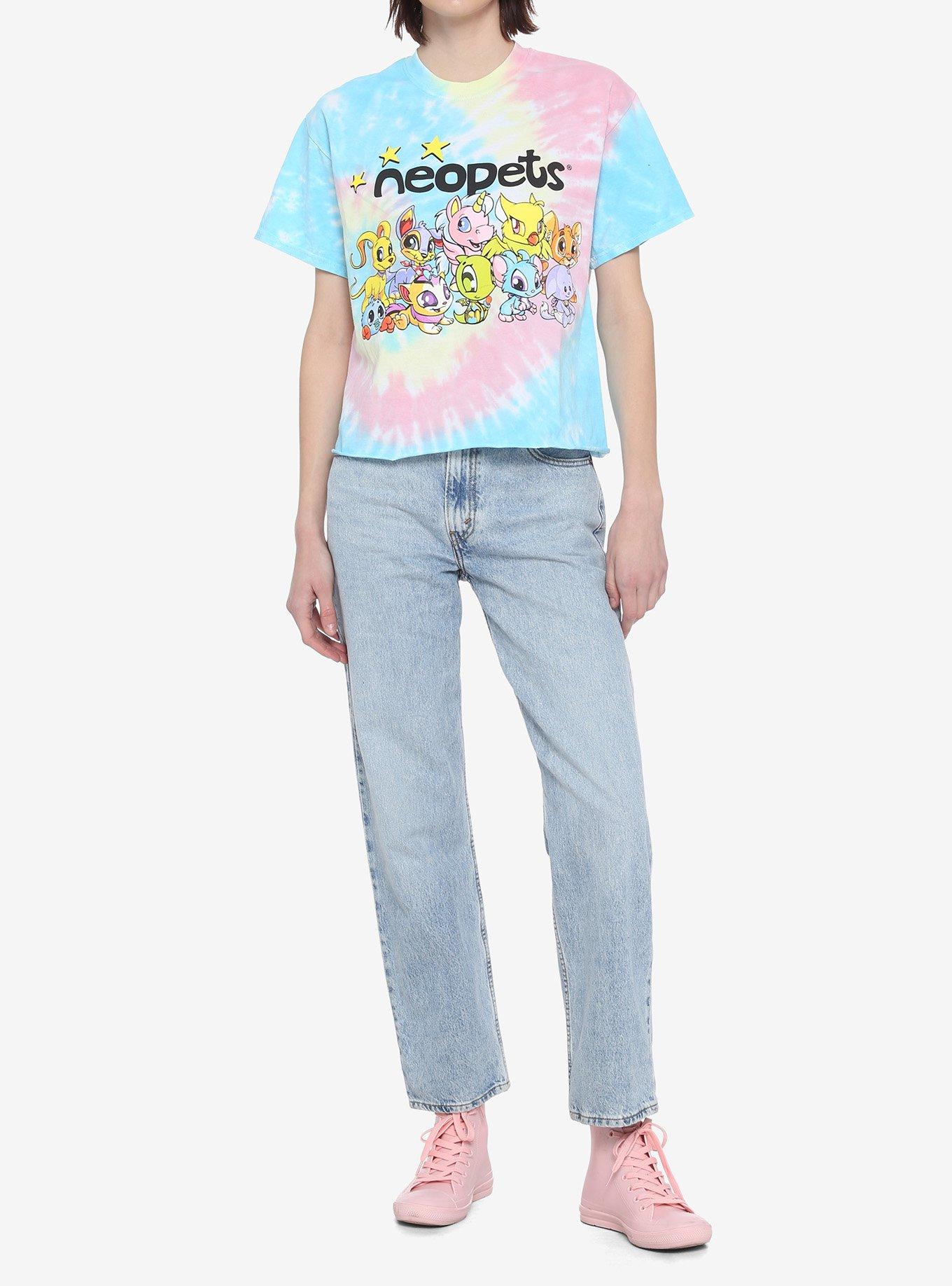 Neopets Group Tie-Dye Girls Crop T-Shirt, MULTI, alternate