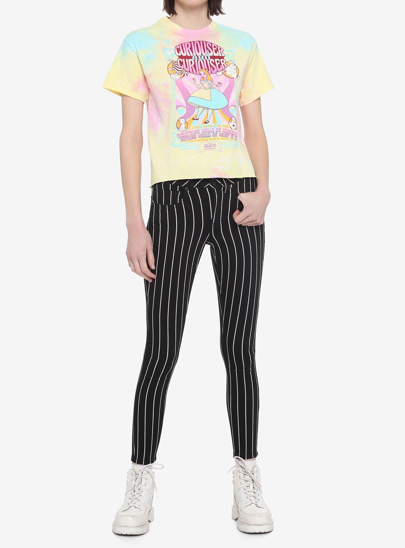 Disney Alice In Wonderland Curiouser Tie-Dye Girls Crop T-Shirt, MULTI, alternate