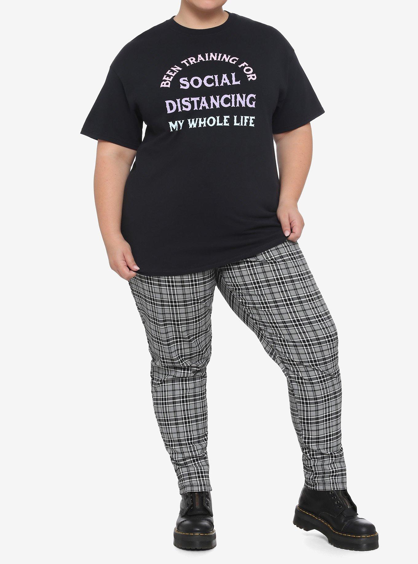 Social Distancing Training Boyfriend Fit Girls T-Shirt Plus Size, MULTI, alternate