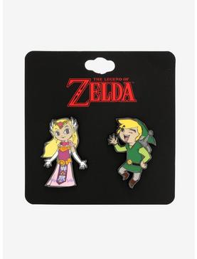 The Legend Of Zelda Link & Zelda Enamel Pin Set, , hi-res