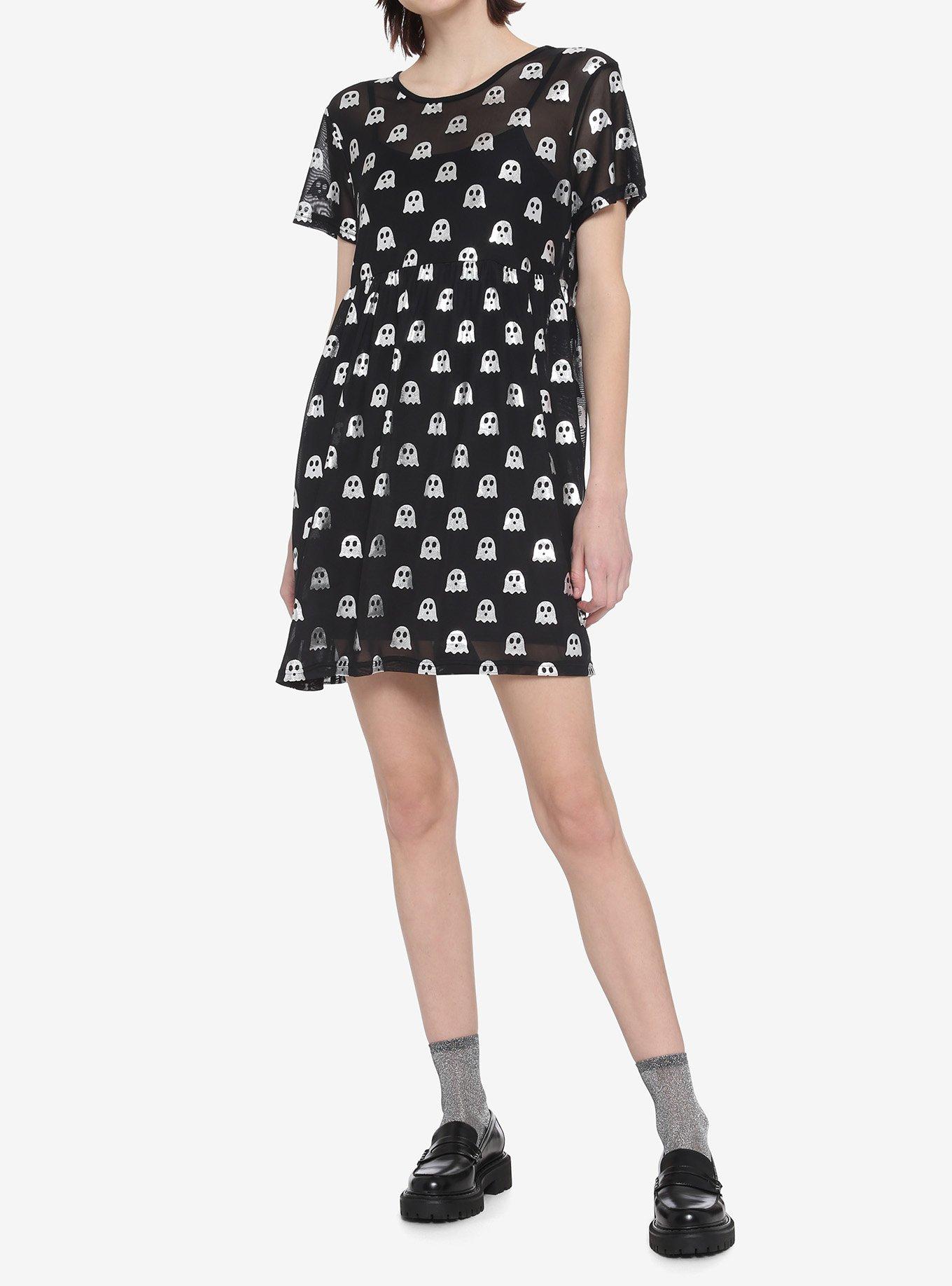 Black Friday Ghost Mesh Dress, BLACK, alternate