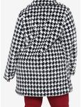 Houndstooth Faux Fur Girls Long Coat Plus Size, HOUNDSTOOTH PLAID, alternate