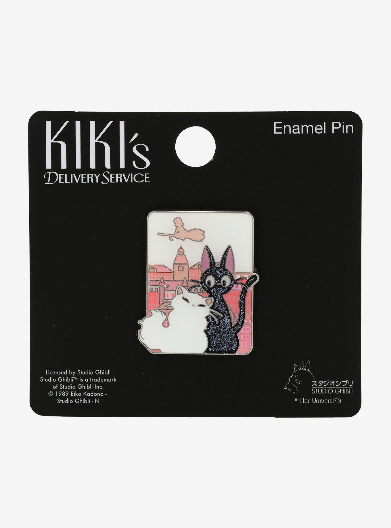 Her Universe Studio Ghibli Kiki's Delivery Service Jiji & Lily Glitter Enamel Pin - BoxLunch Exclusive, , alternate