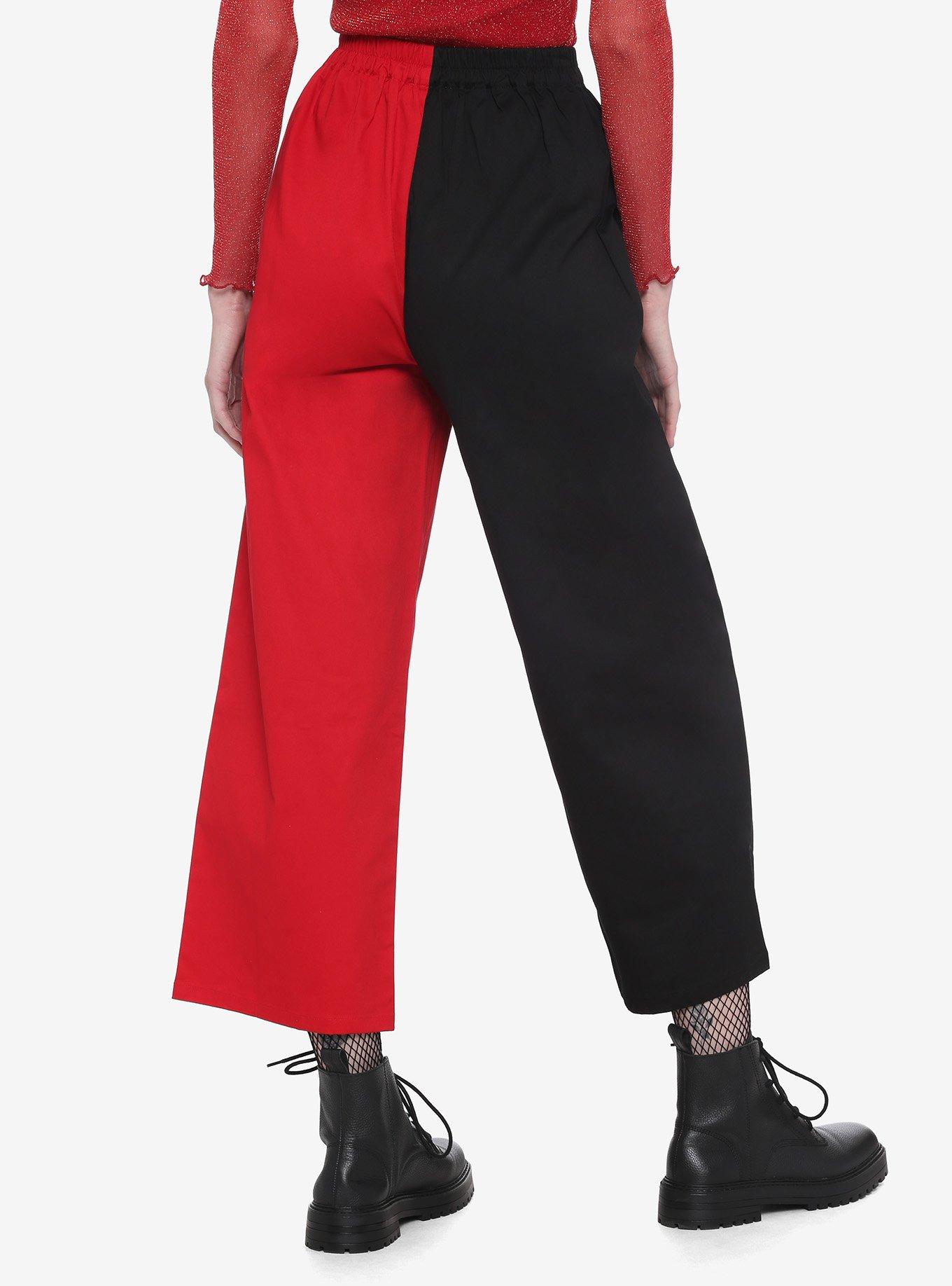 Black Friday Black & Red Split Flared Pants, MULTI, alternate