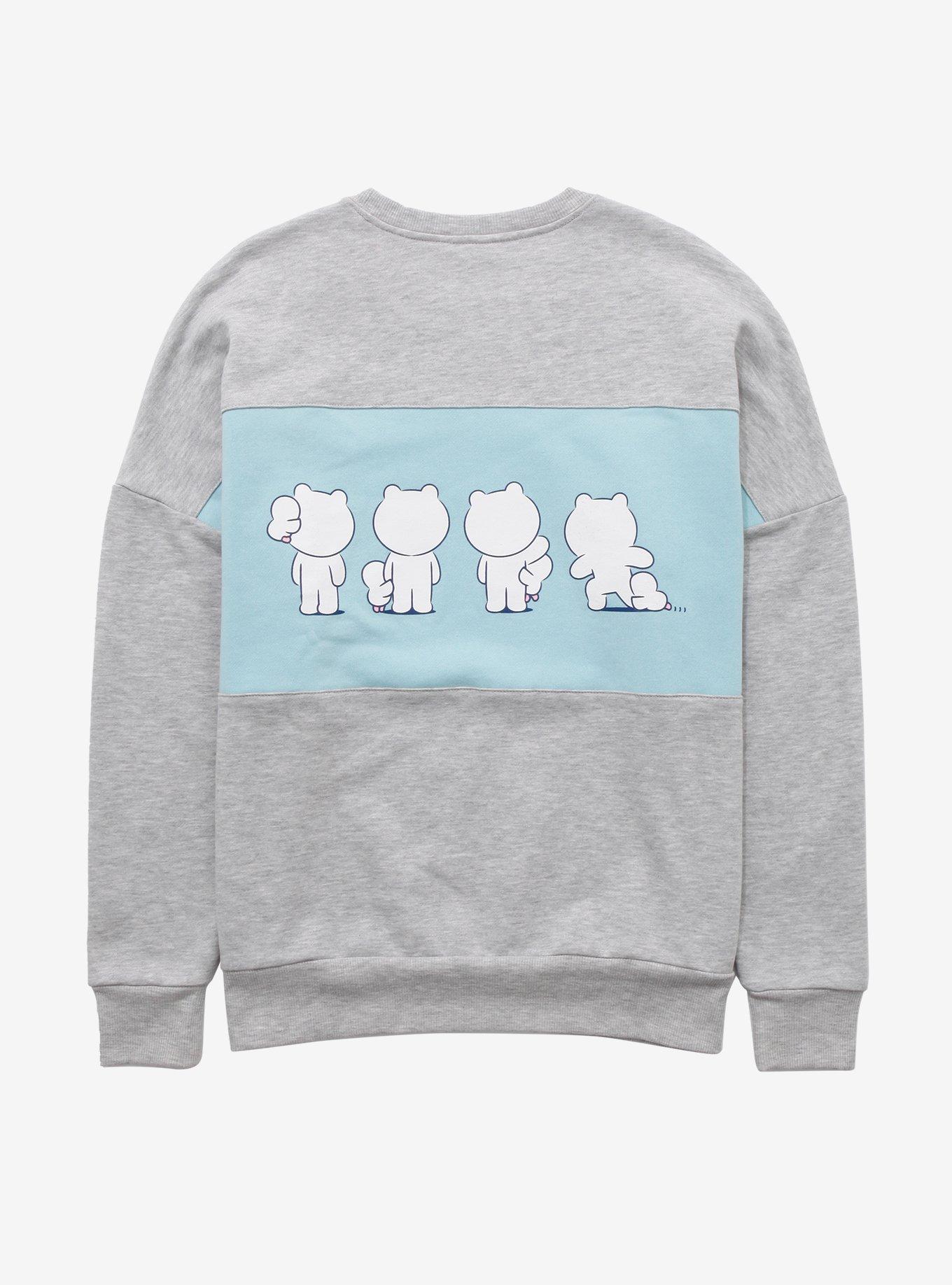 LINE FRIENDS BROWN & FRIENDS Panel Crewneck - BoxLunch Exclusive, LIGHT BLUE, alternate