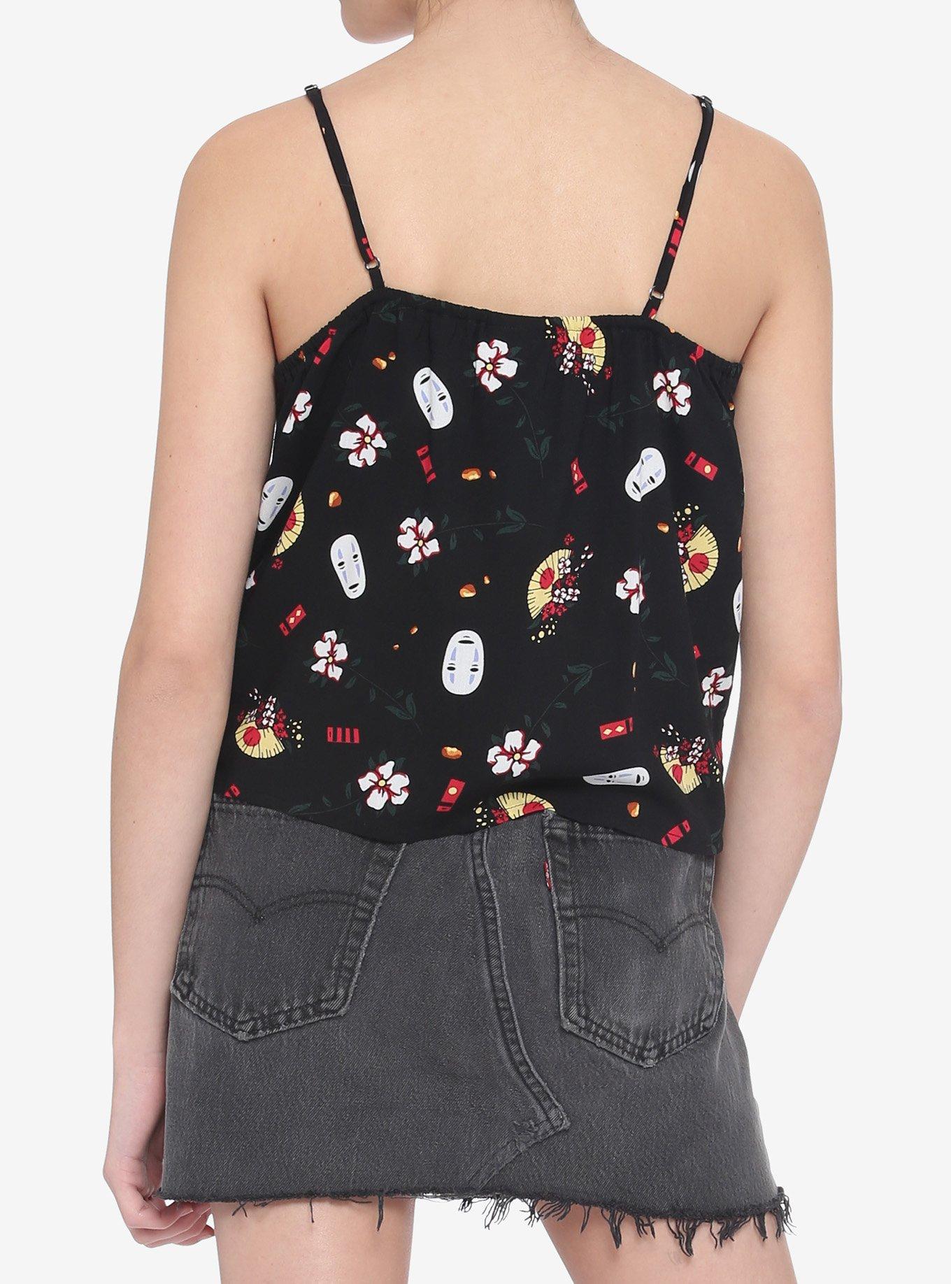 Studio Ghibli Spirited Away Icon Tie-Front Girls Woven Button-Up Tank Top, MULTI, alternate