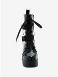 Black Patent Utility Buckle Heeled Boots, MULTI, alternate