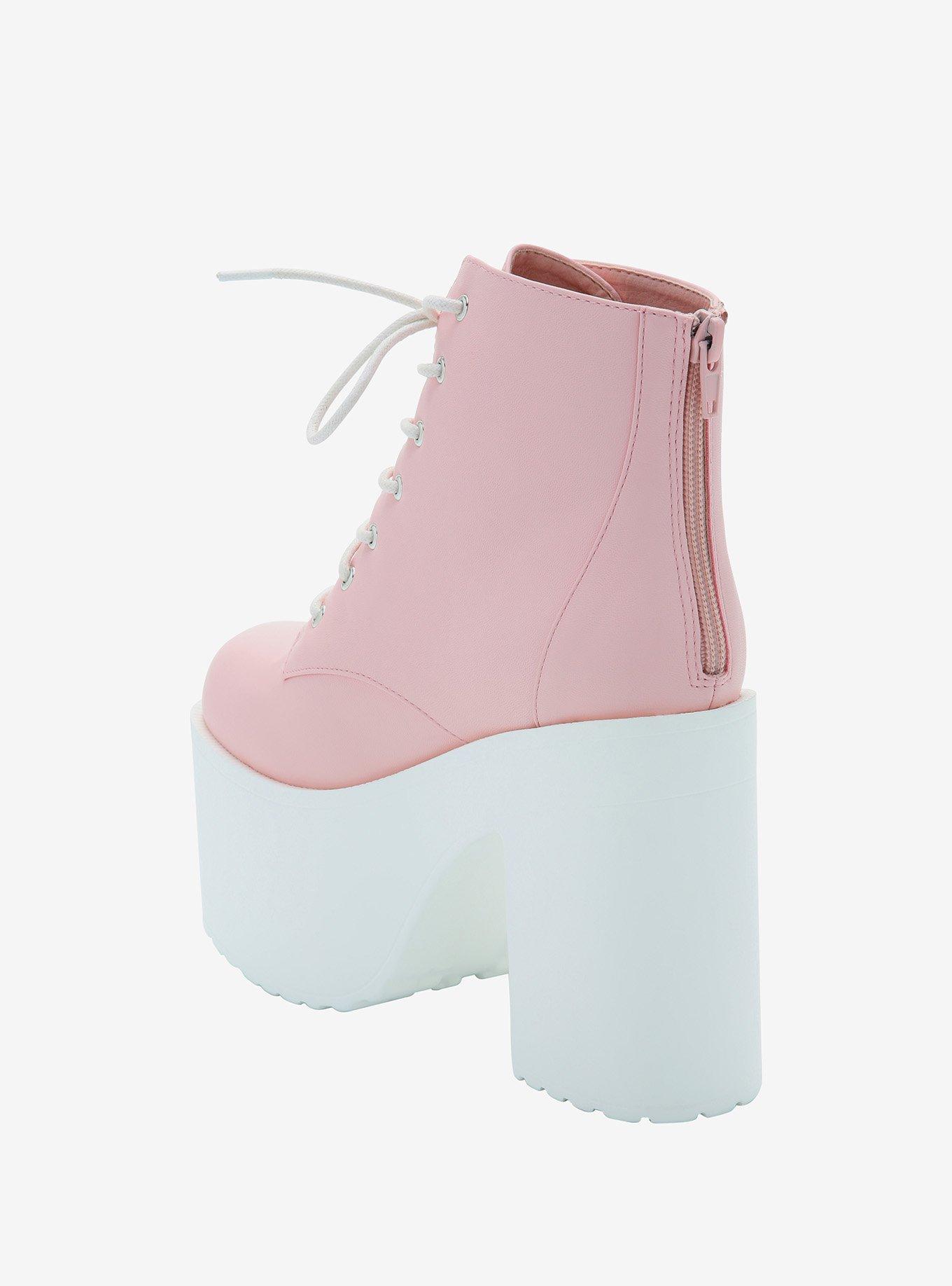 Pastel Pink Platform Booties, MULTI, alternate