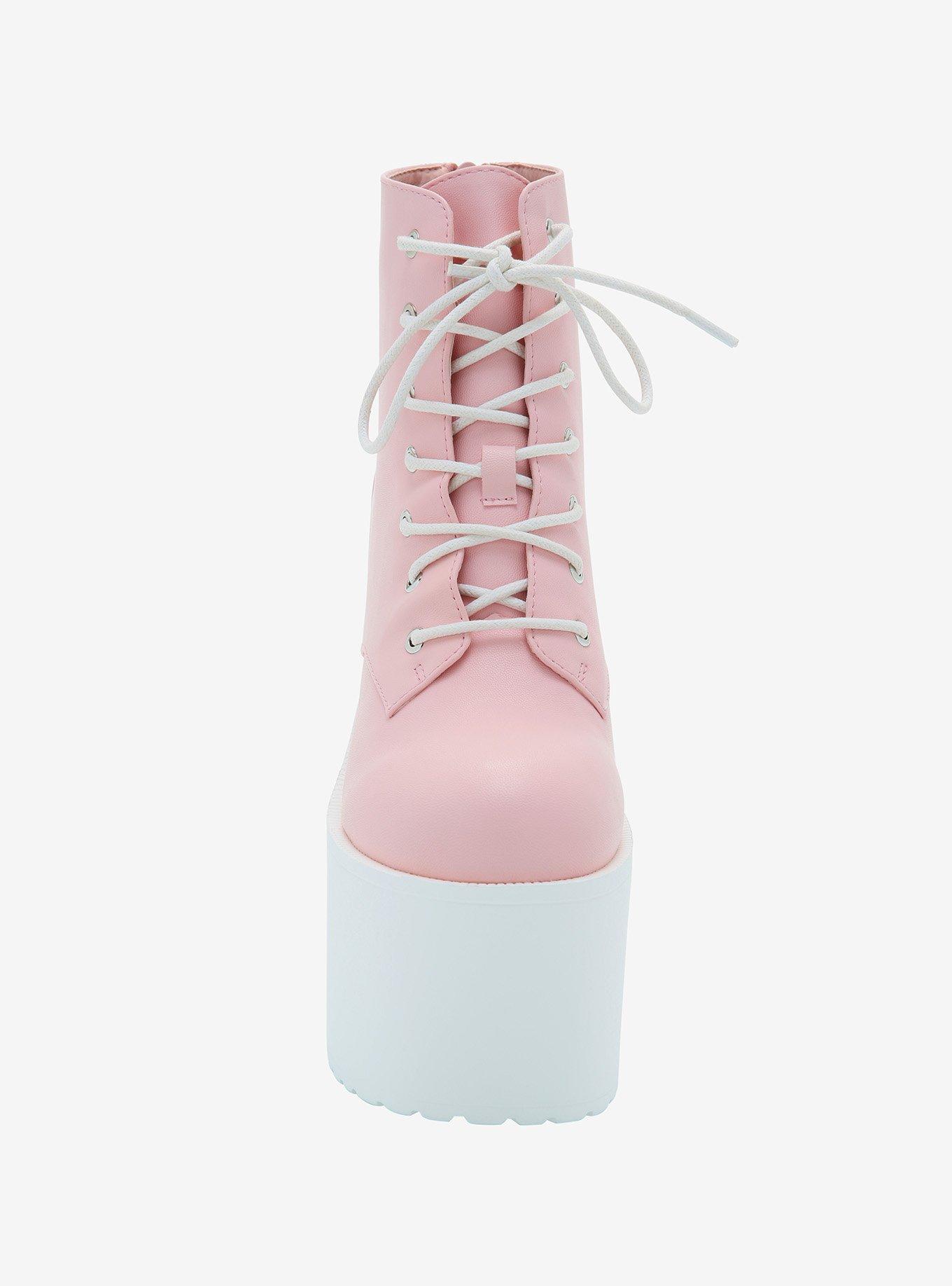 Pastel Pink Platform Booties, MULTI, alternate