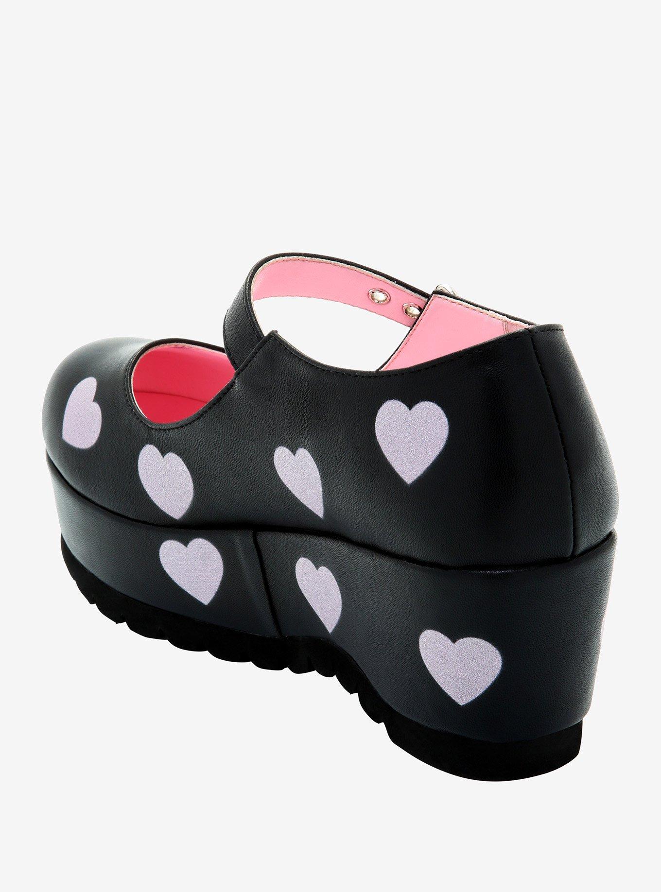 Pink Heart Platform Mary Janes, MULTI, alternate