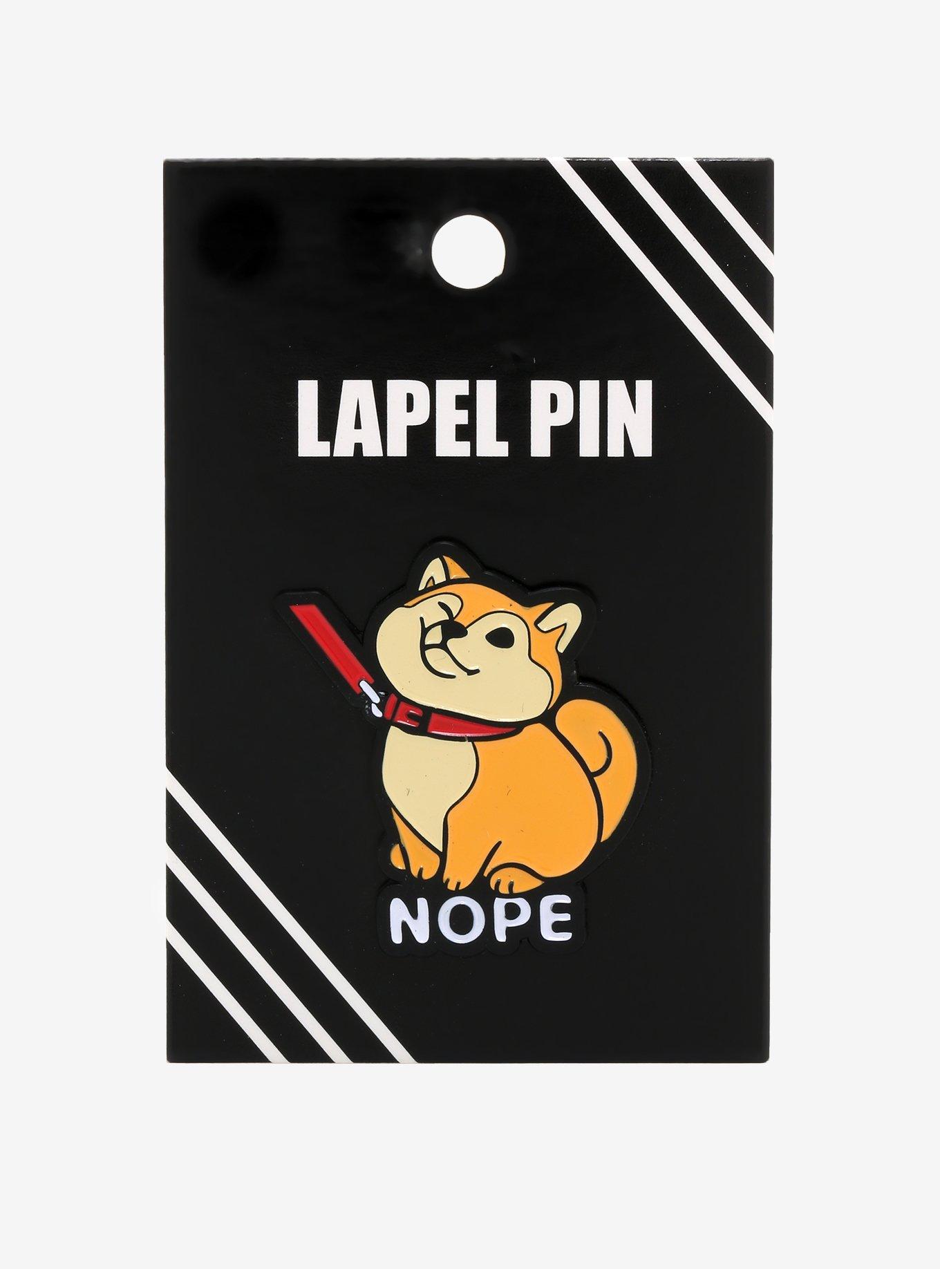 Shiba Nope Enamel Pin, , alternate