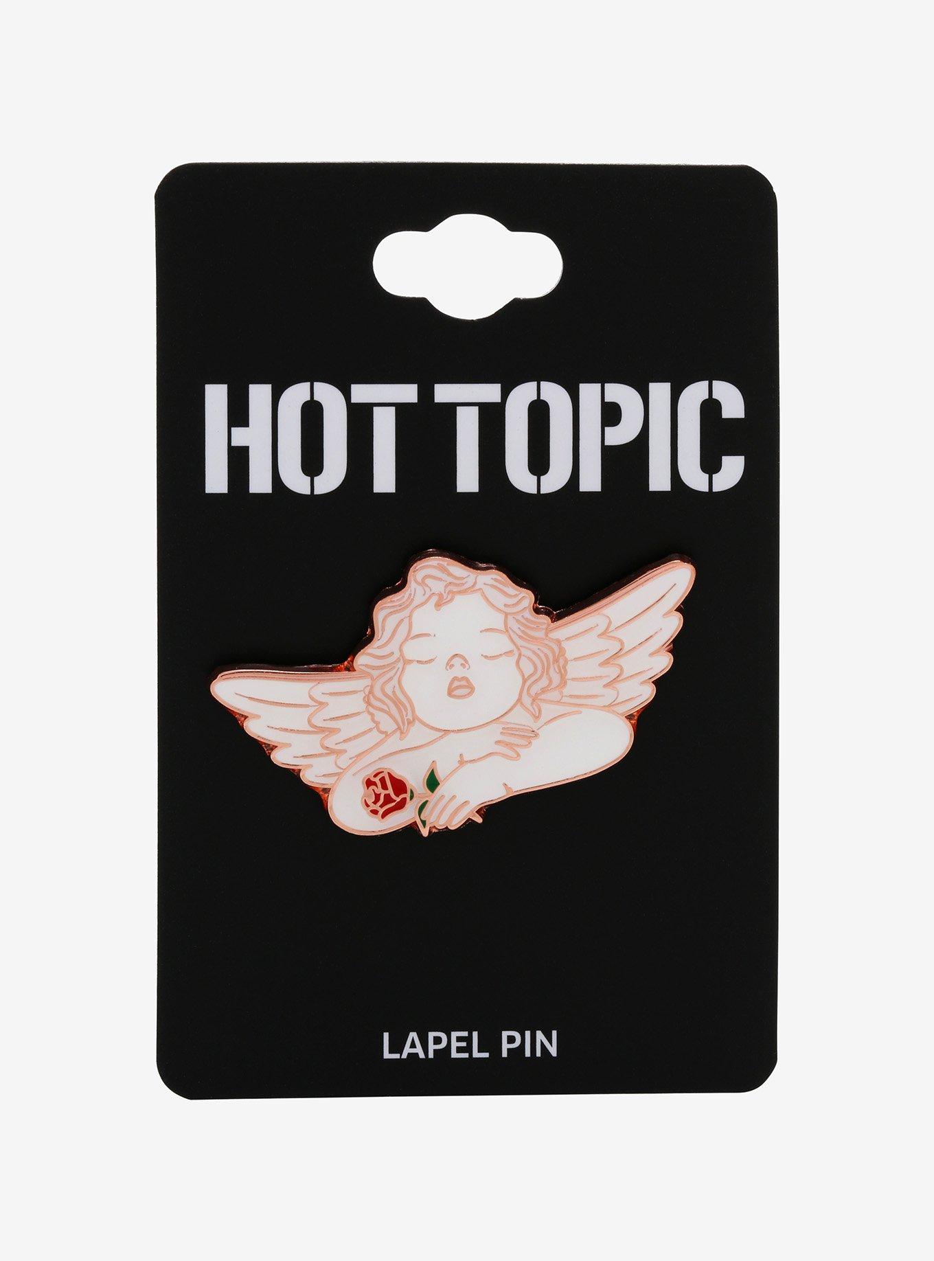 Cherub Rose Enamel Pin, , alternate