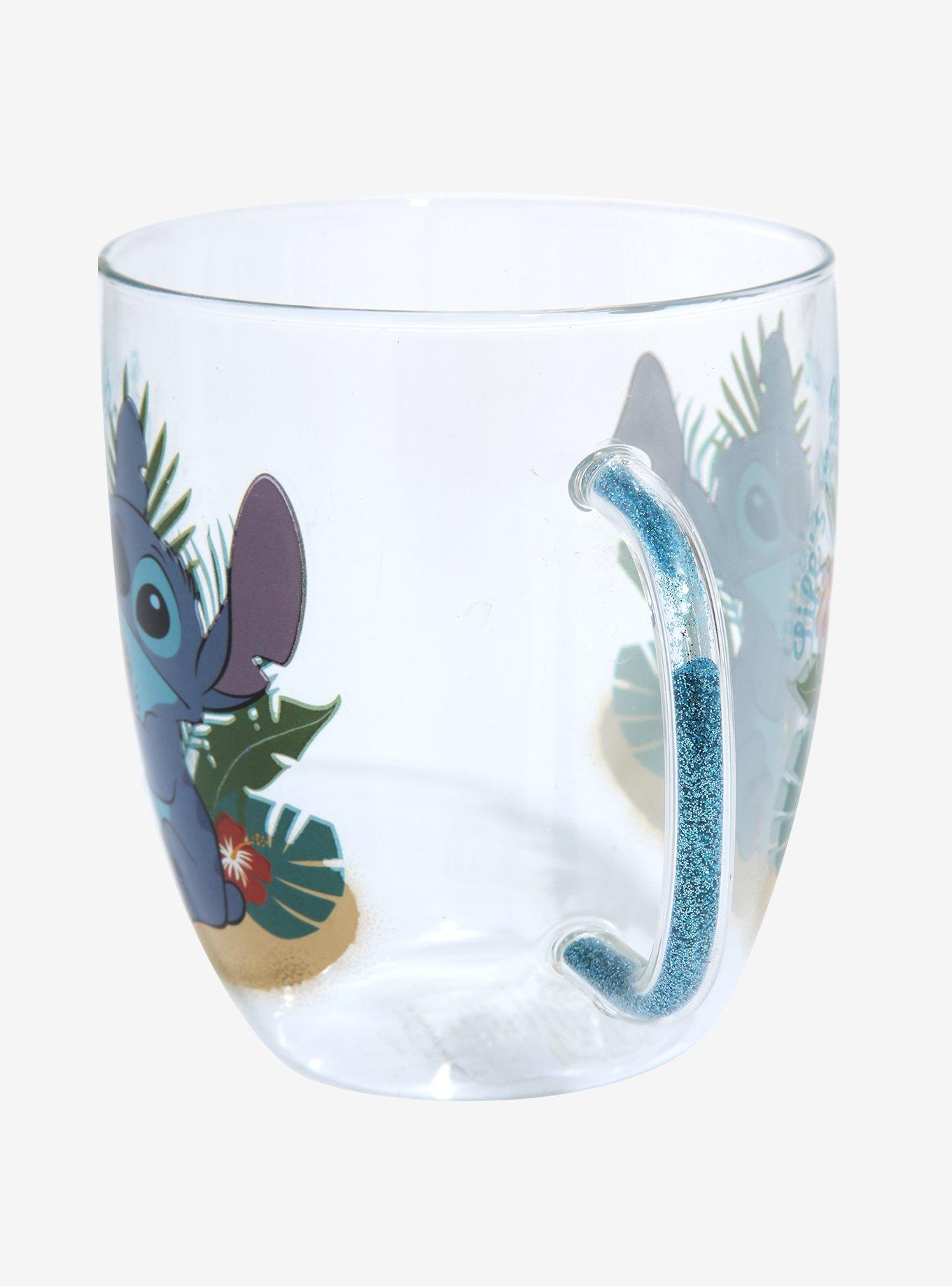 Disney Lilo & Stitch Beach Glitter Handle Glass Mug, , alternate