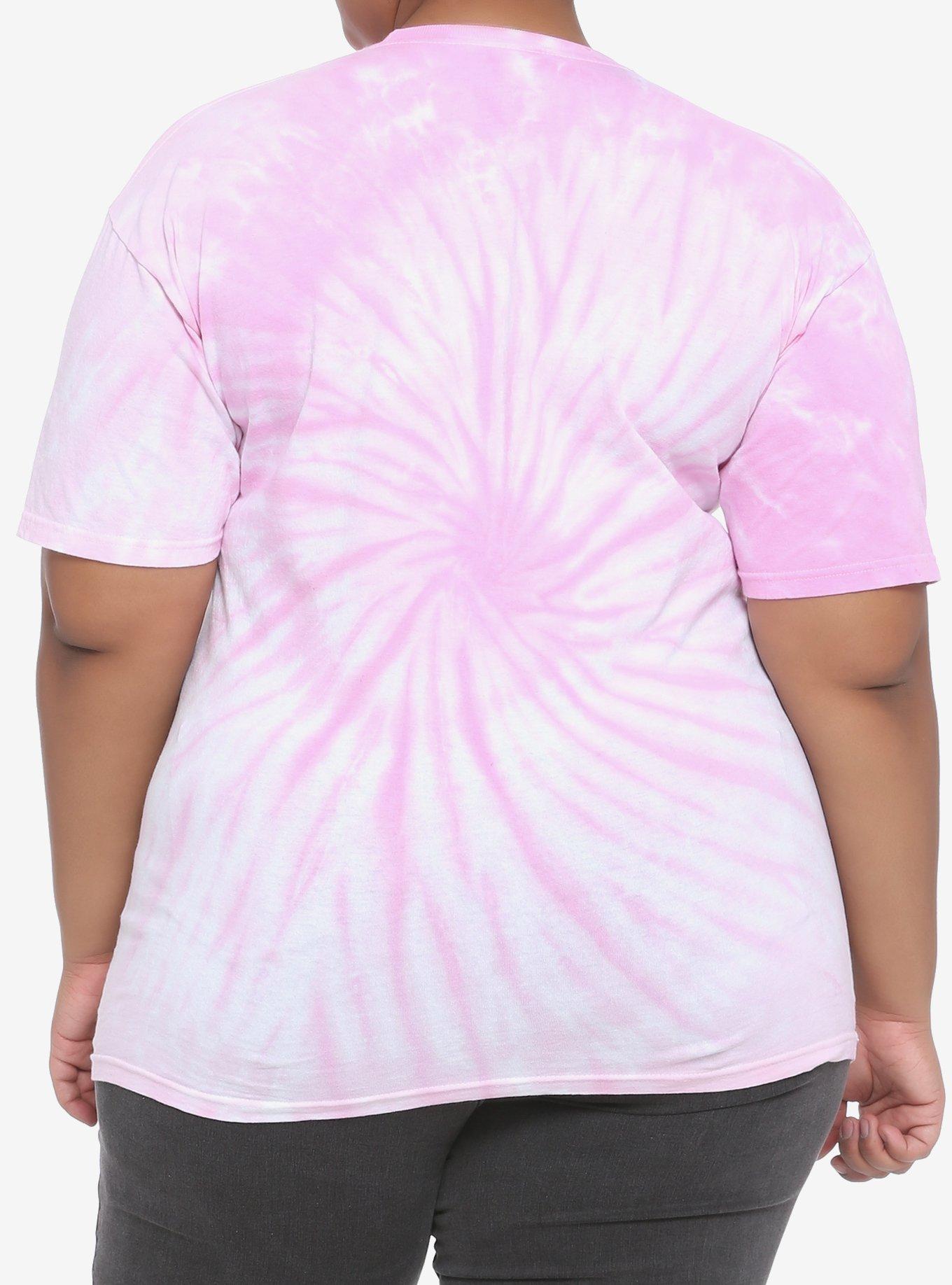 Barbie Drip Logo Tie-Dye Boyfriend Fit Girls T-Shirt Plus Size, WHITE, alternate
