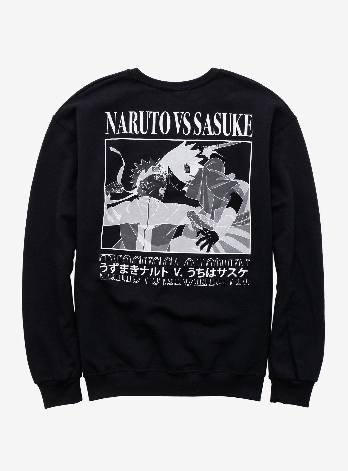 Naruto Shippuden Naruto Vs Sasuke Sweatshirt, WHITE, alternate