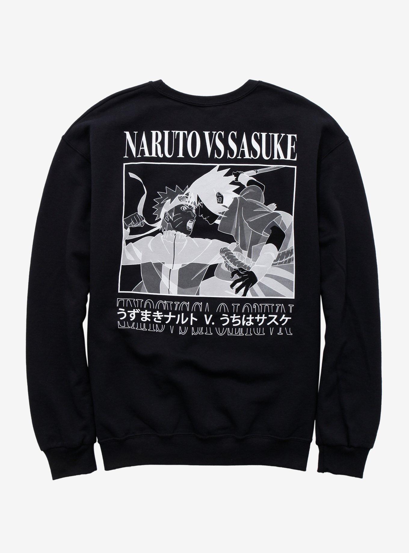 Naruto Shippuden Naruto Vs Sasuke Sweatshirt, WHITE, alternate
