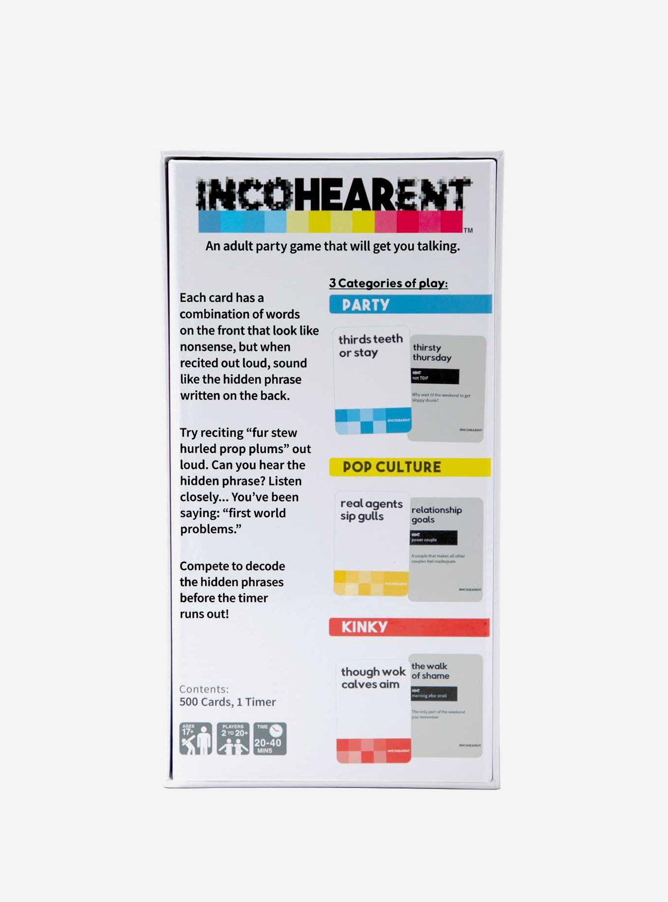 Incohearent Card Game, , alternate