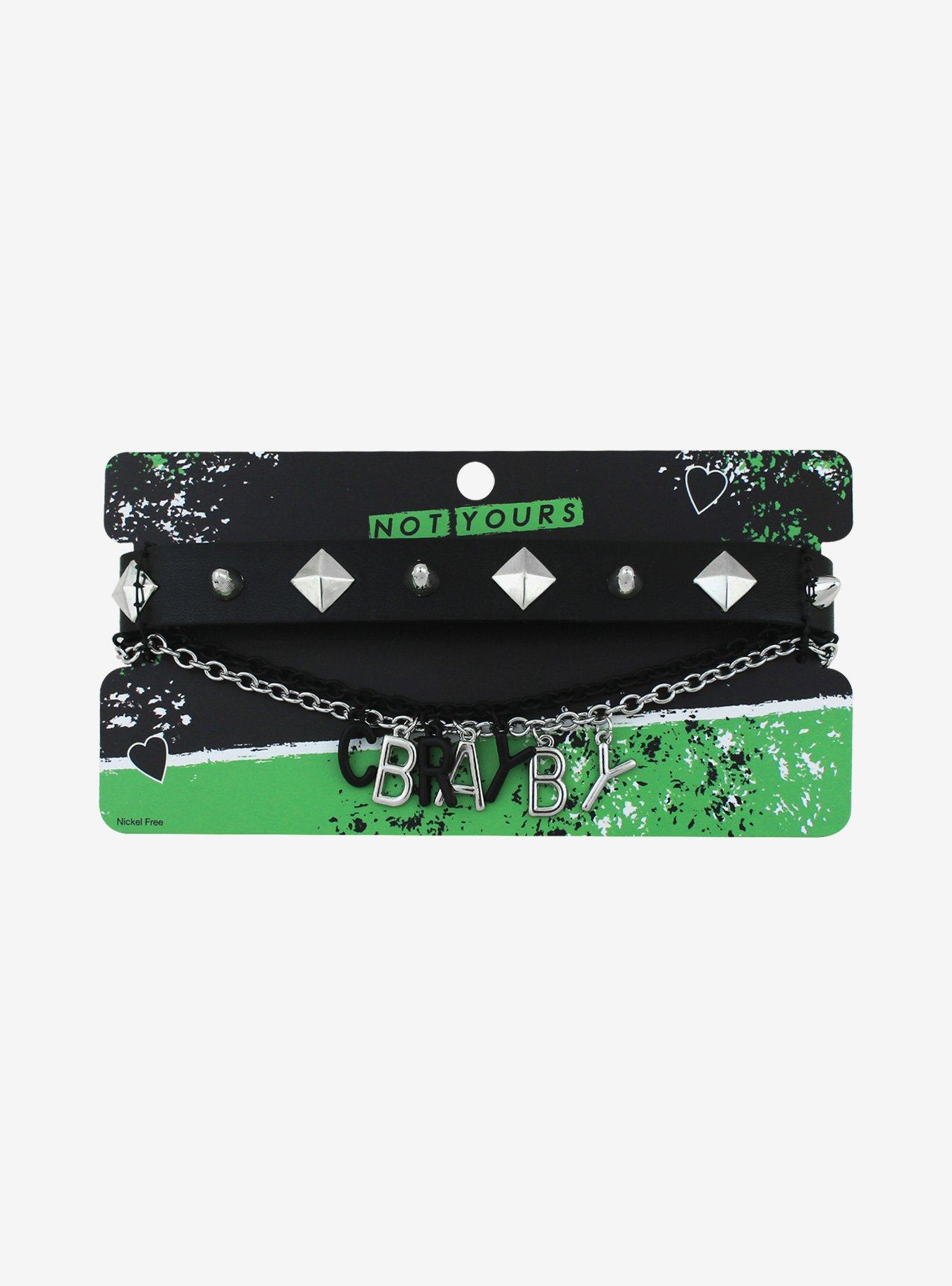 Cry Baby Spiked Choker & Necklace Set, , alternate