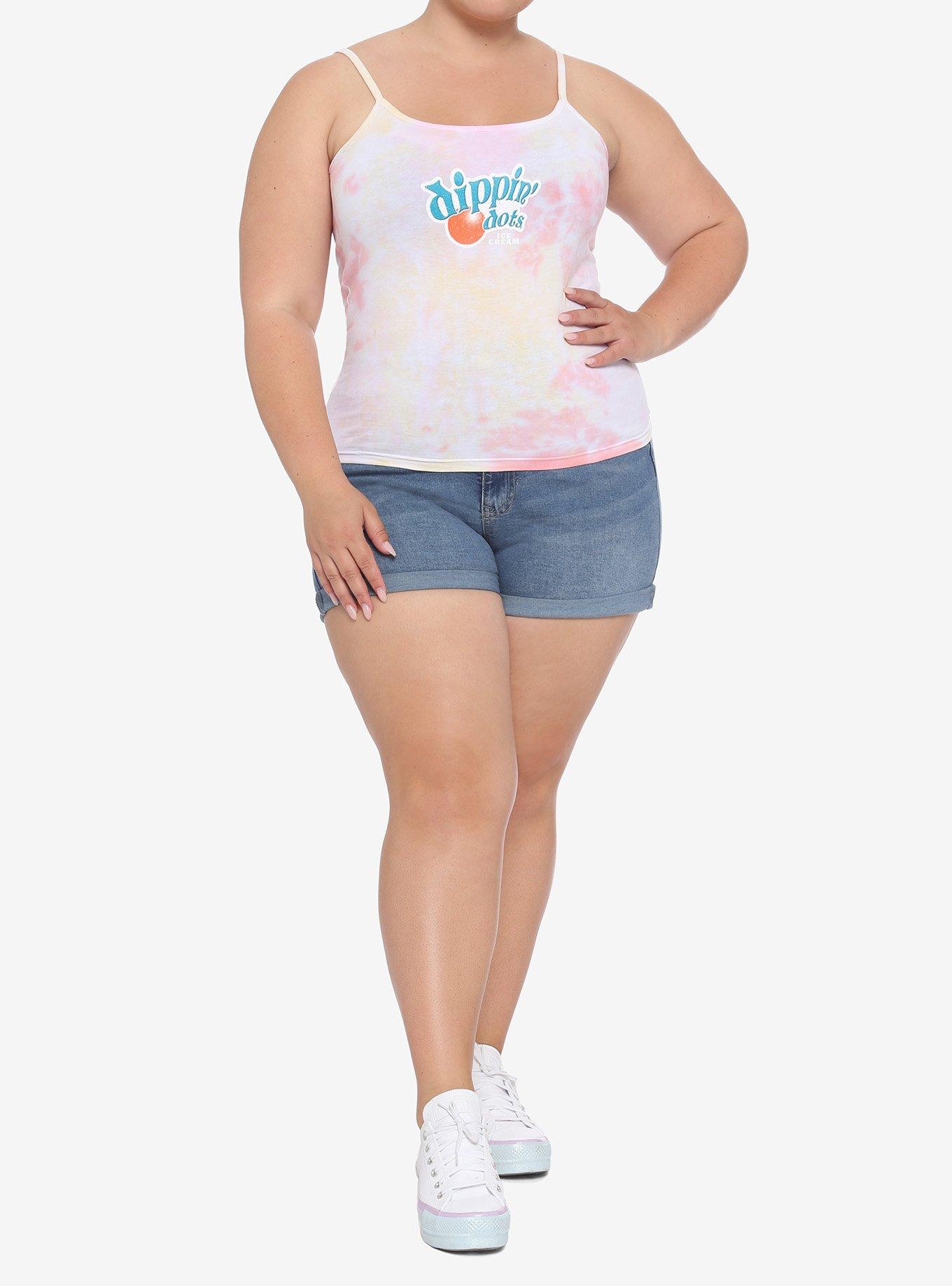 Dippin' Dots Tie-Dye Girls Strappy Crop Tank Top Plus Size, MULTI, alternate