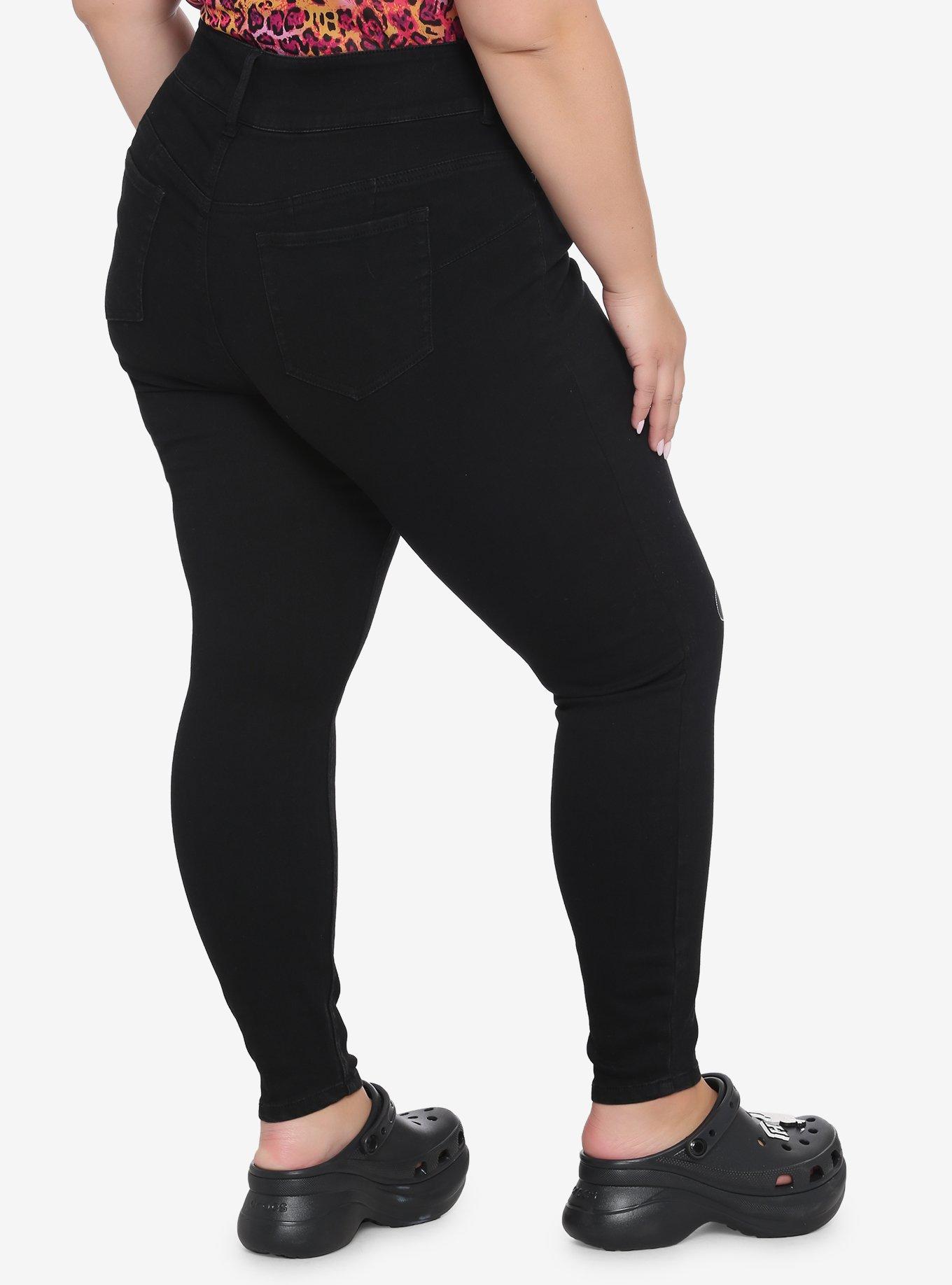Disney Valentine's Mickey Mouse & Minnie Mouse Kiss High-Waisted Jeggings Plus Size, MULTI, alternate