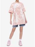 Dusky Pink & White Tie-Dye Girls T-Shirt, TIE DYE, alternate