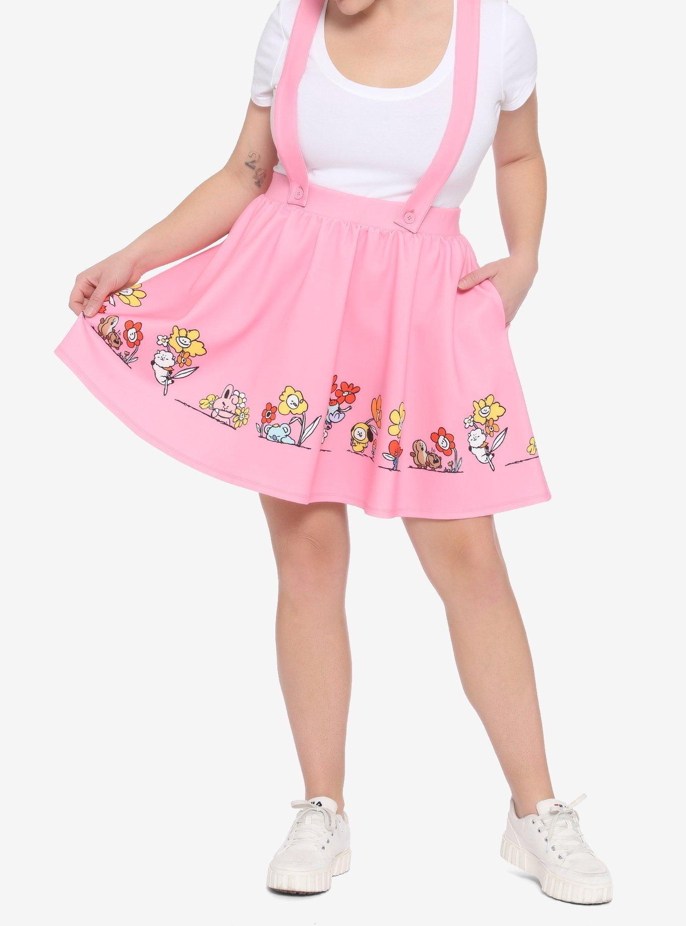 BT21 Floral Suspender Skirt Plus Size, MULTI, alternate