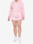BT21 Floral Pink Wash Girls Hoodie Plus Size, PINK, alternate