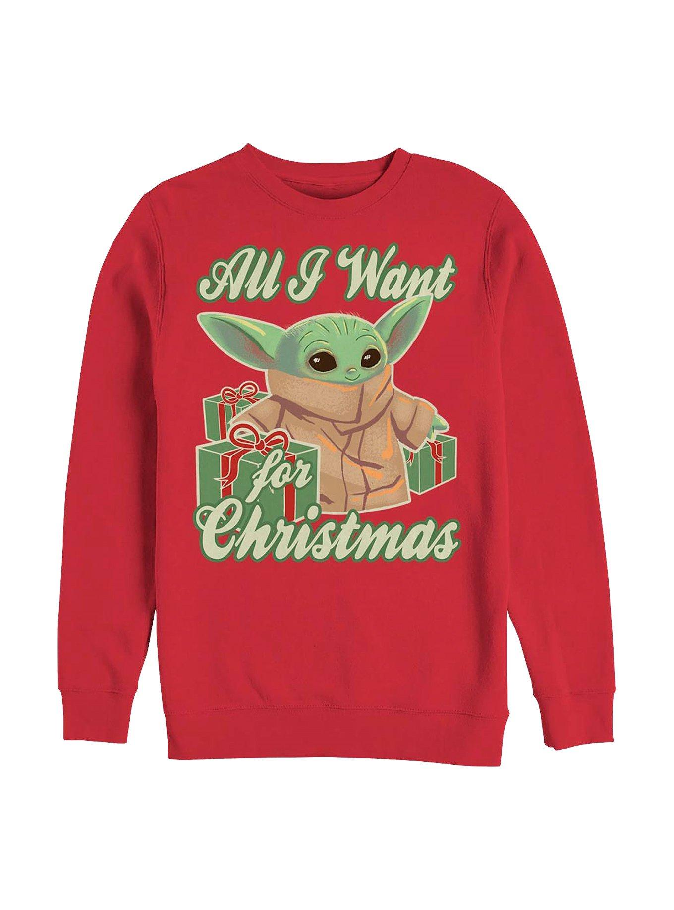 Star Wars The Mandalorian The Child All I Want For Christmas Crew Sweatshirt