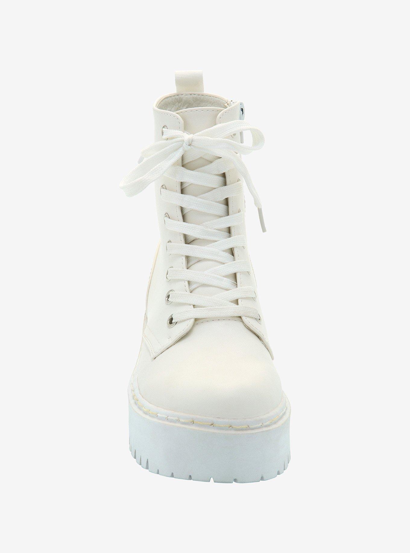 White Platform Combat Boots, MULTI, alternate